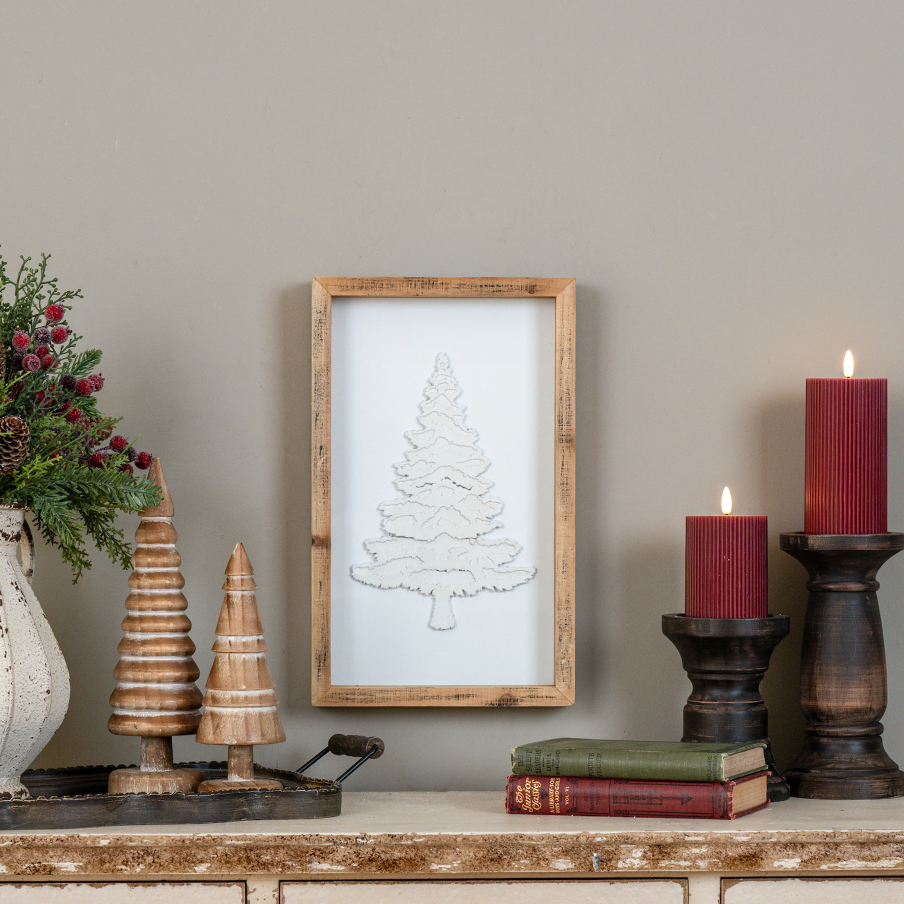 15.5" FRAMED CHRISTMAS TREE SIGN