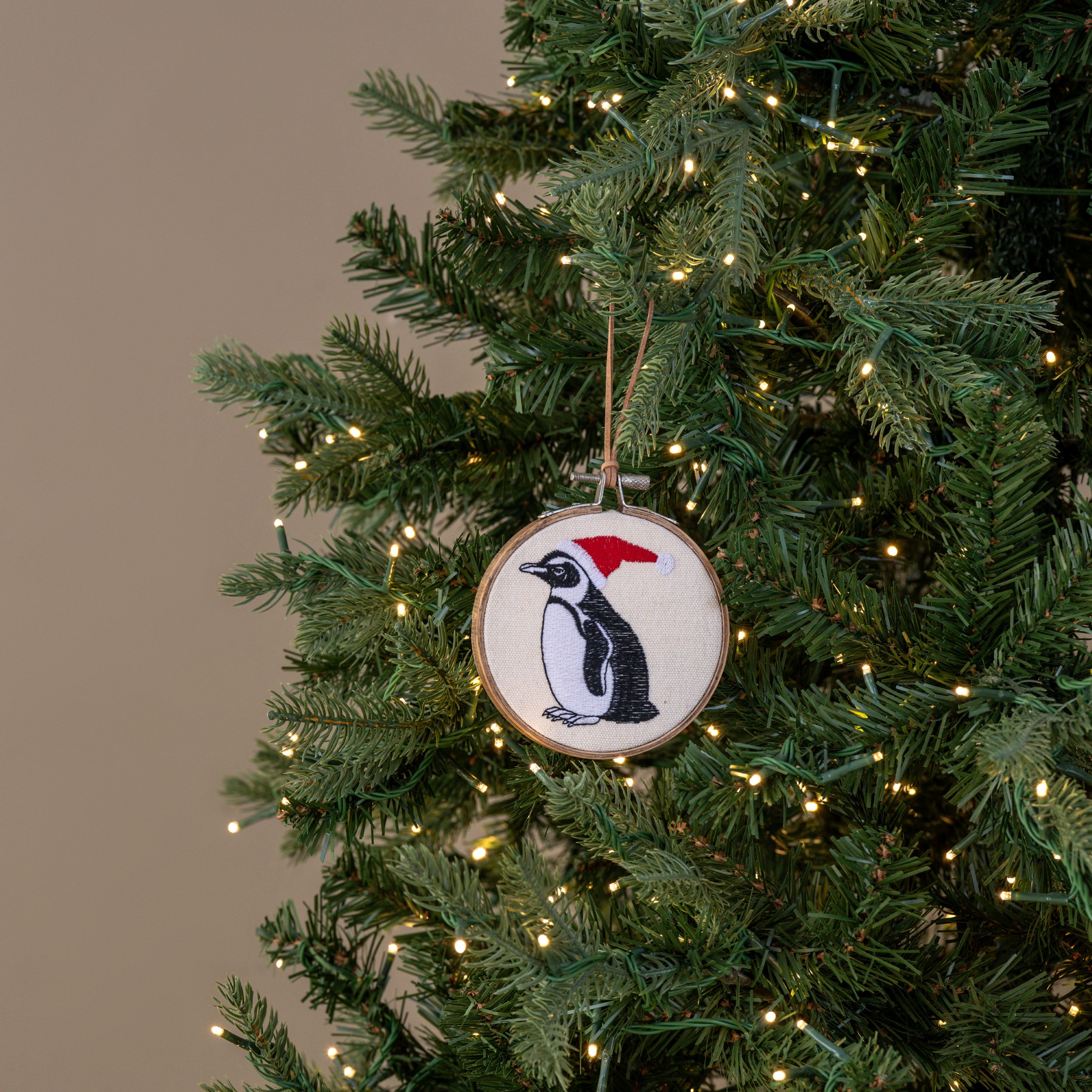 5" JOLLY PENGUIN EMBROIDERED ORNAMENT