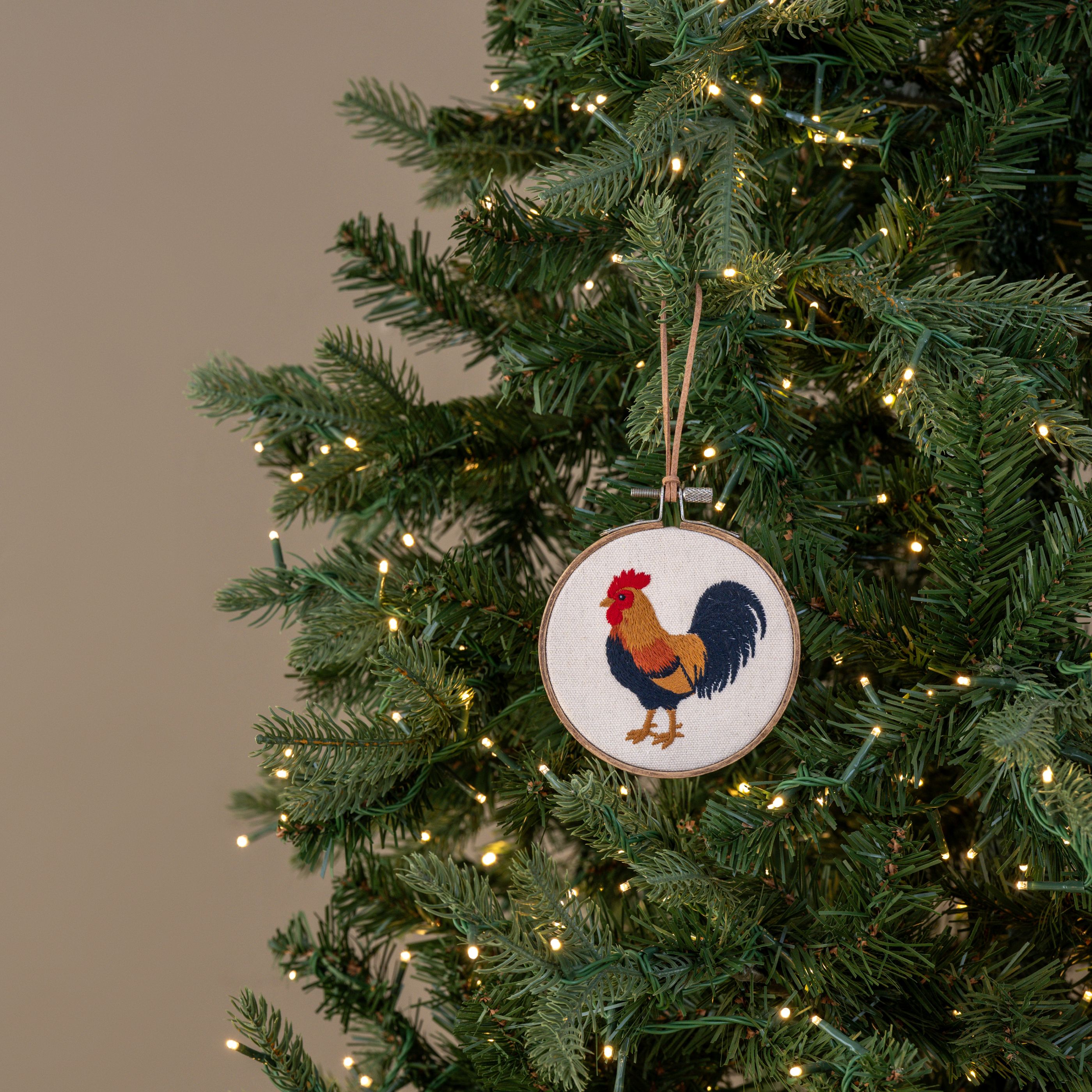 5" ROOSTER EMBROIDERED ORNAMENT