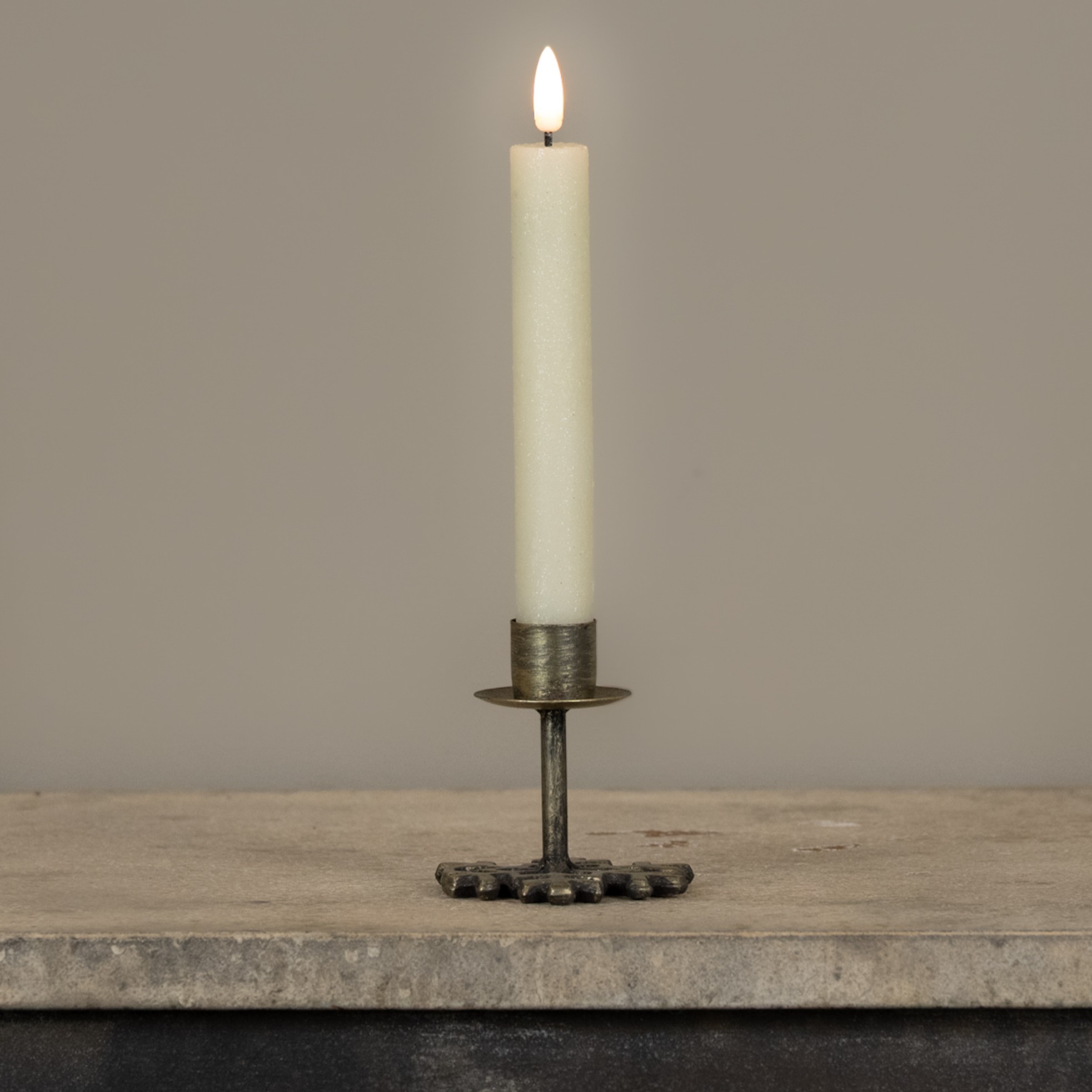 3" GOLD SNOWFLAKE TAPER CANDLE HOLDER