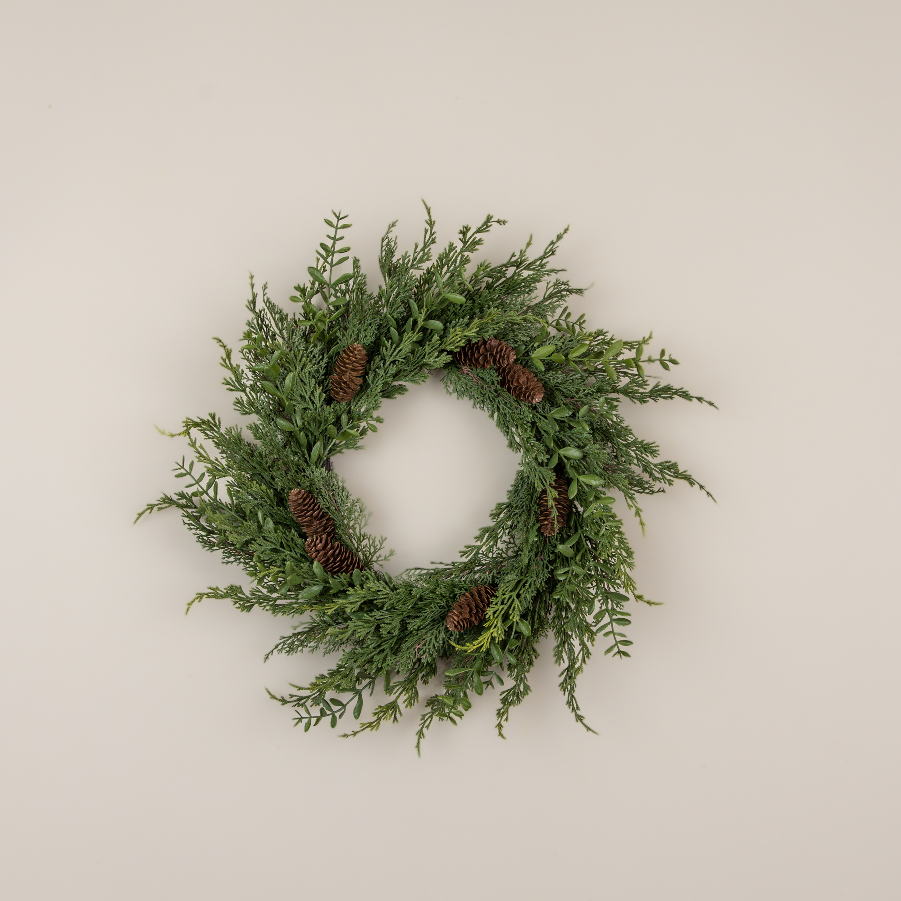22" CYPRESS & RUSCUS WREATH