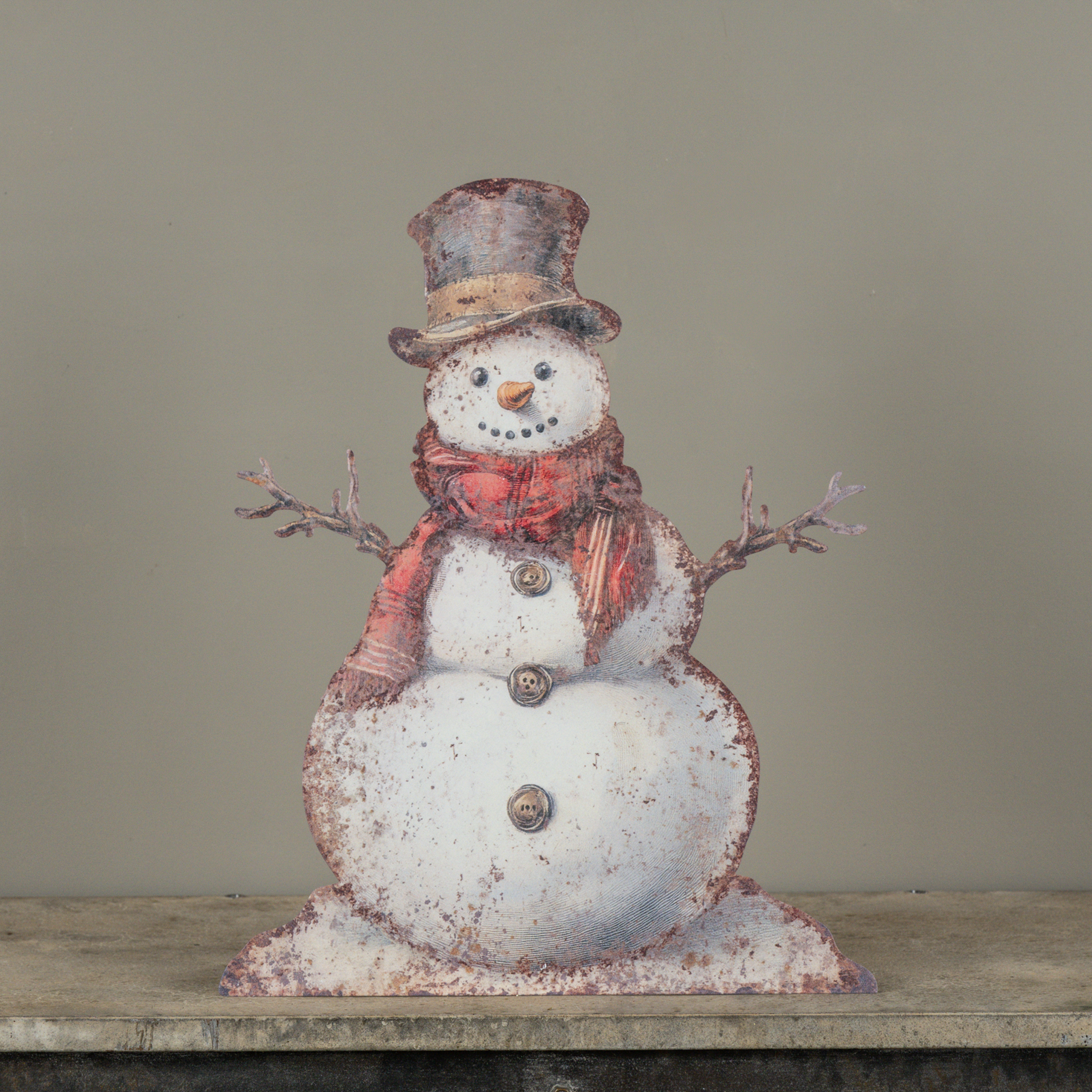 19.5" RED SCARF SNOWMAN METAL DUMMY BOARD
