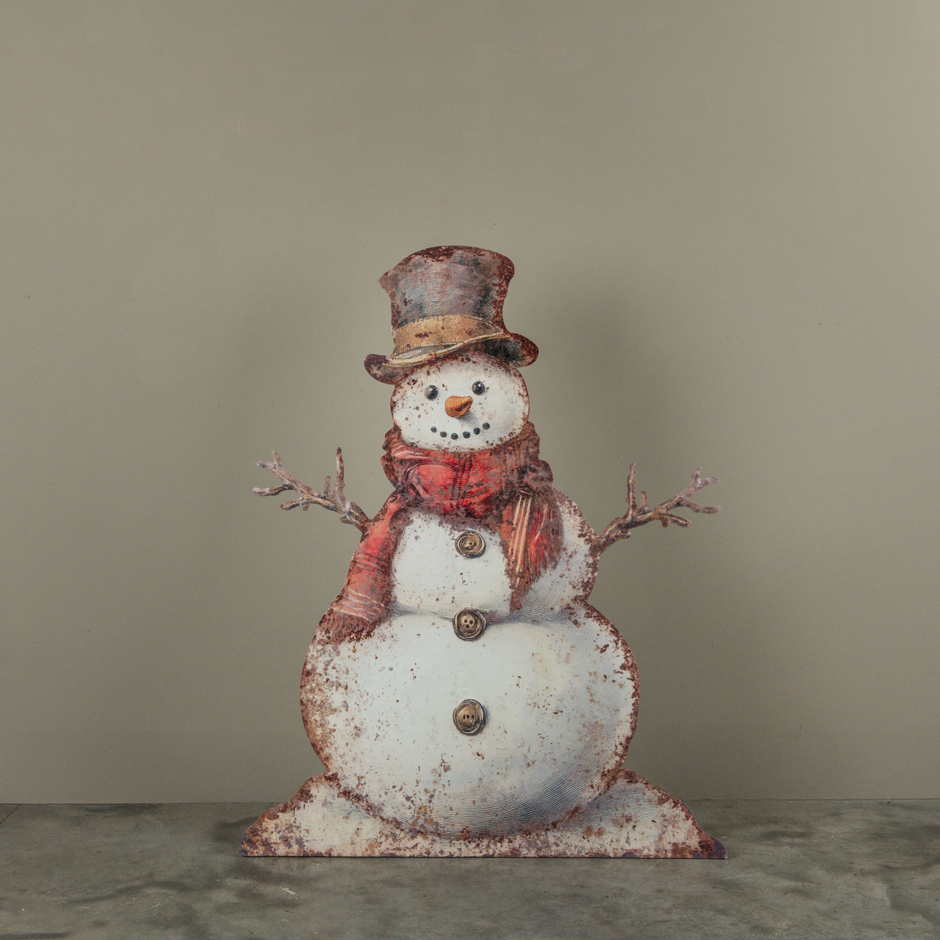 36" RED SCARF SNOWMAN METAL DUMMY  BOARD