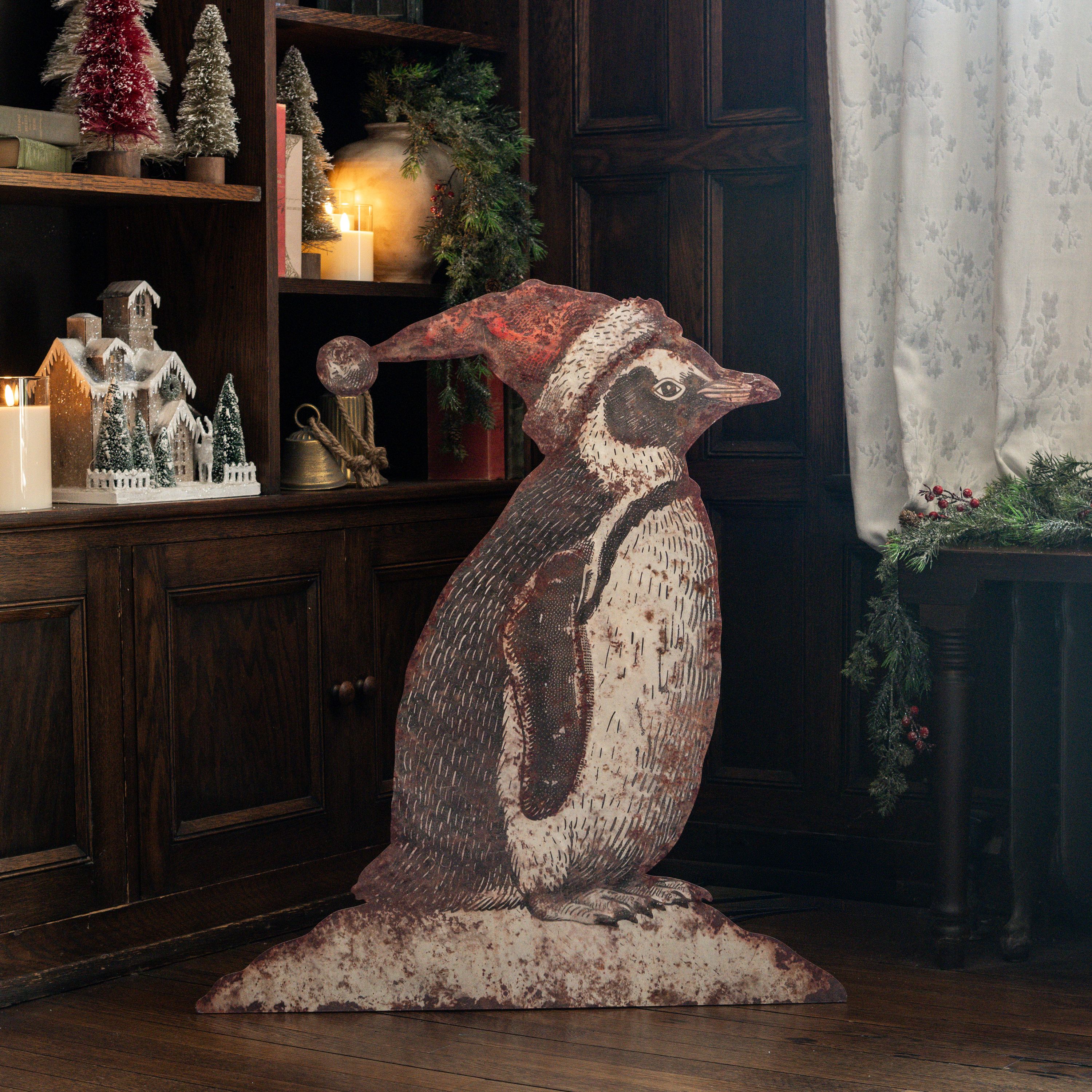 32" SANTA HAT PENGUIN METAL DUMMY BOARD