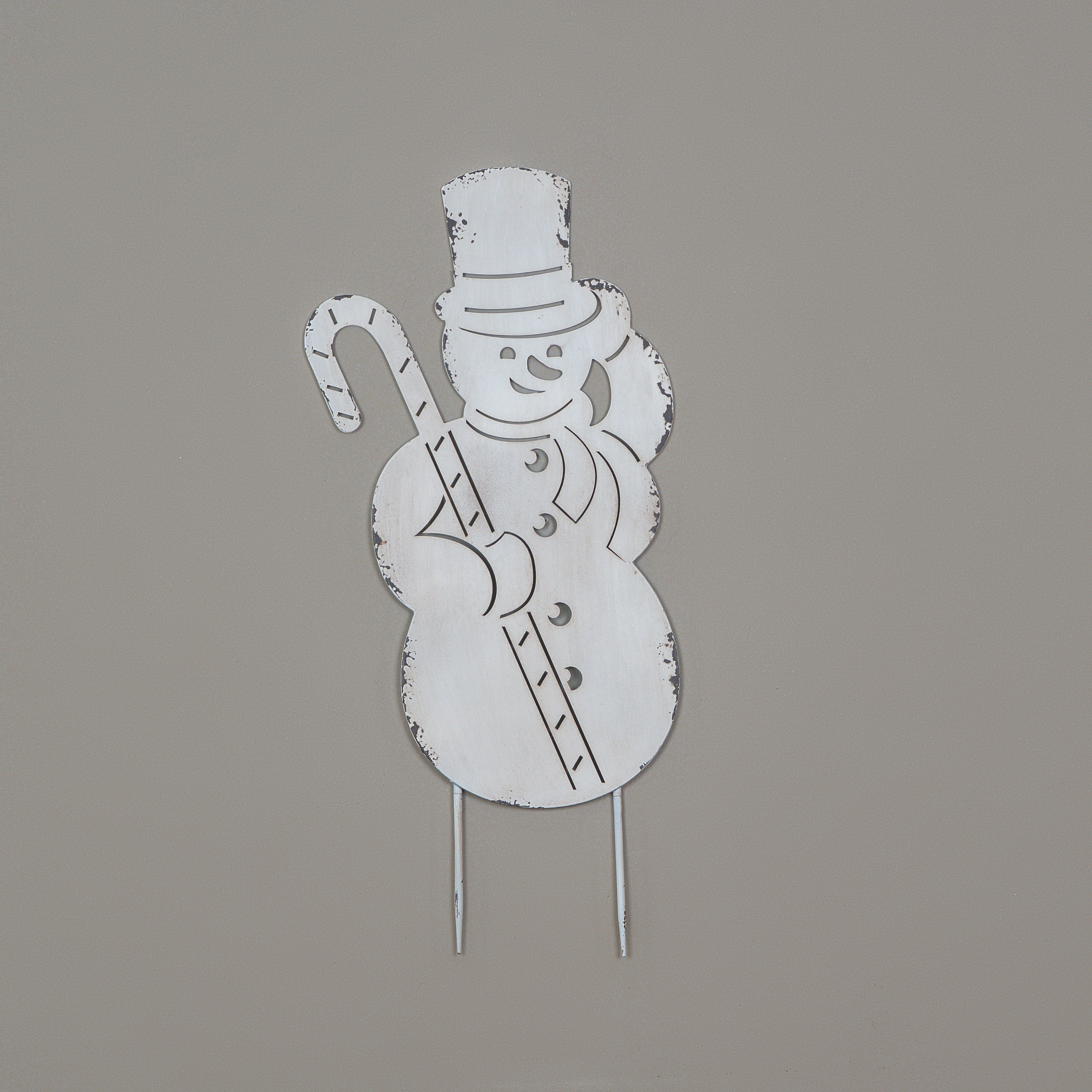 30" SNOWMAN W/ CANDY  CANE STAKE