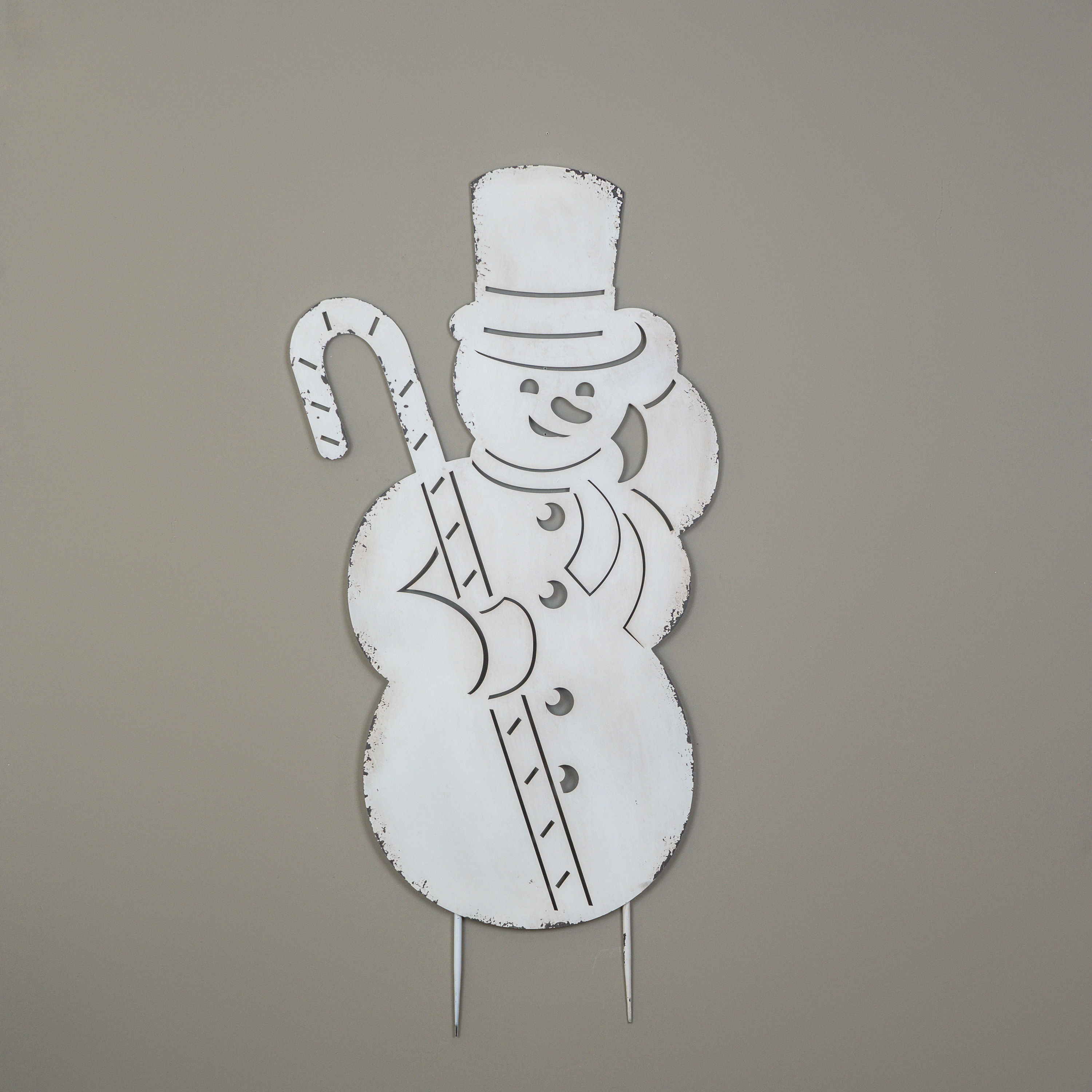 48.25" SNOWMAN W/ CANDY CANE STAKE