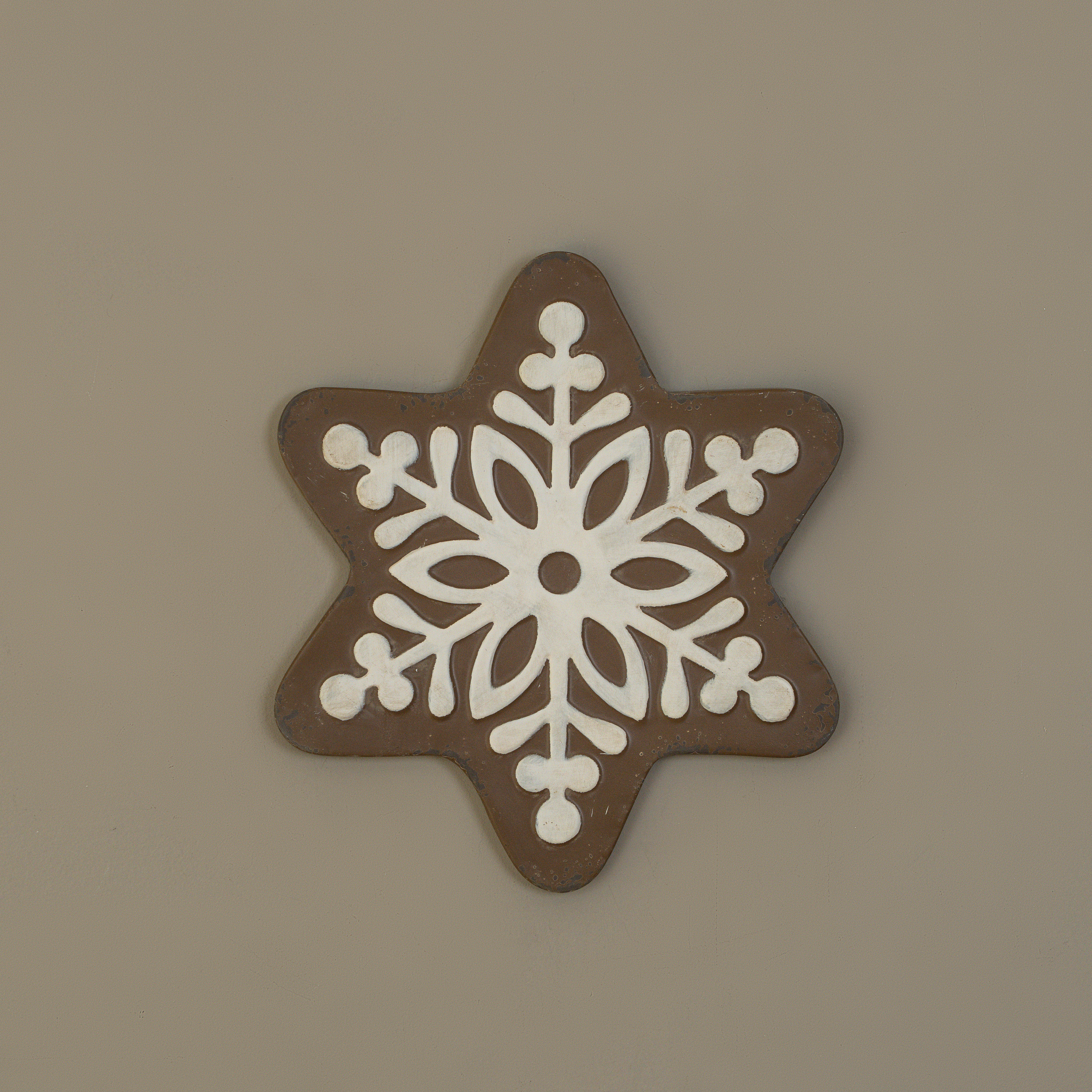 12.25" METAL GINGERBREAD SNOWFLAKE