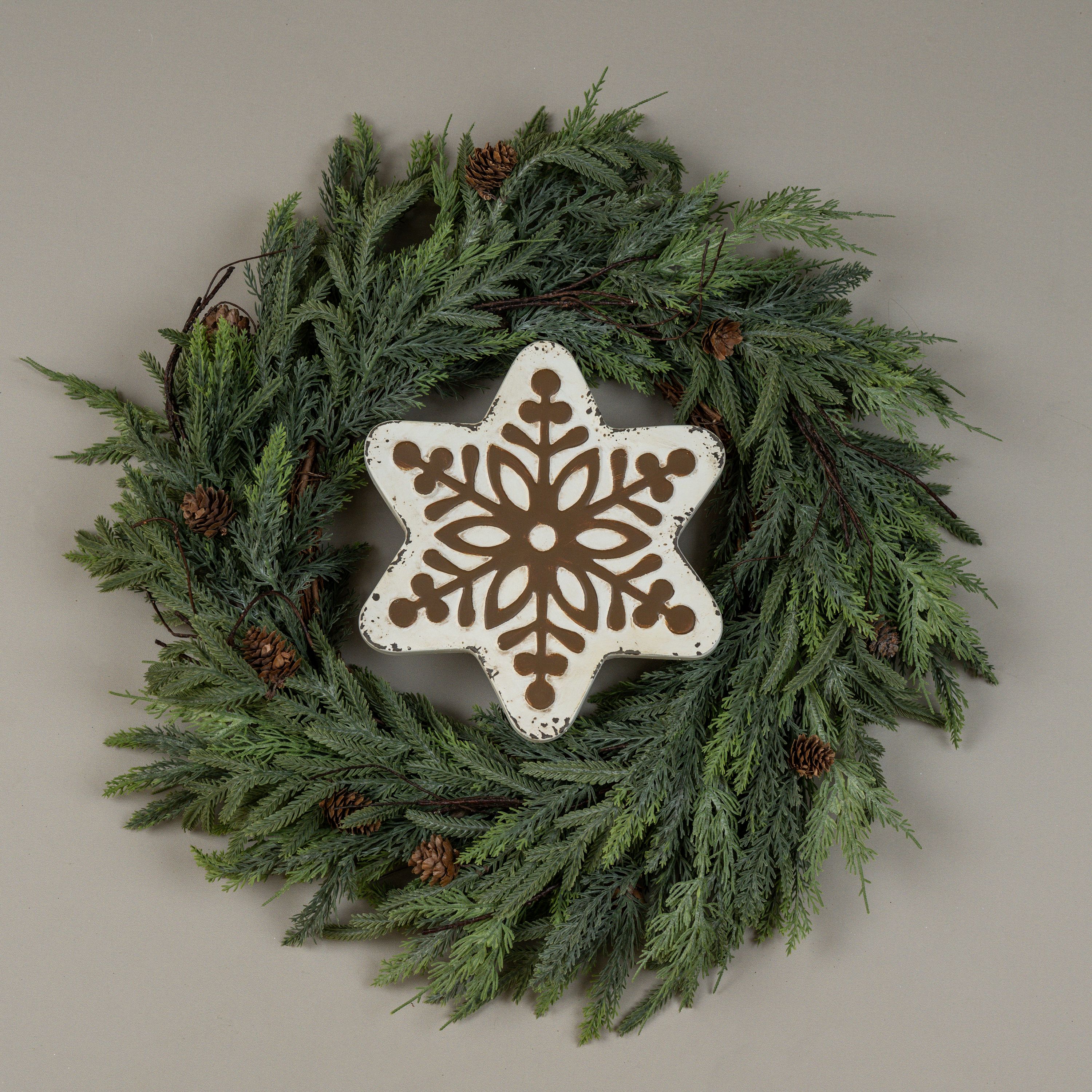 10.25" METAL GINGERBREAD SNOWFLAKE