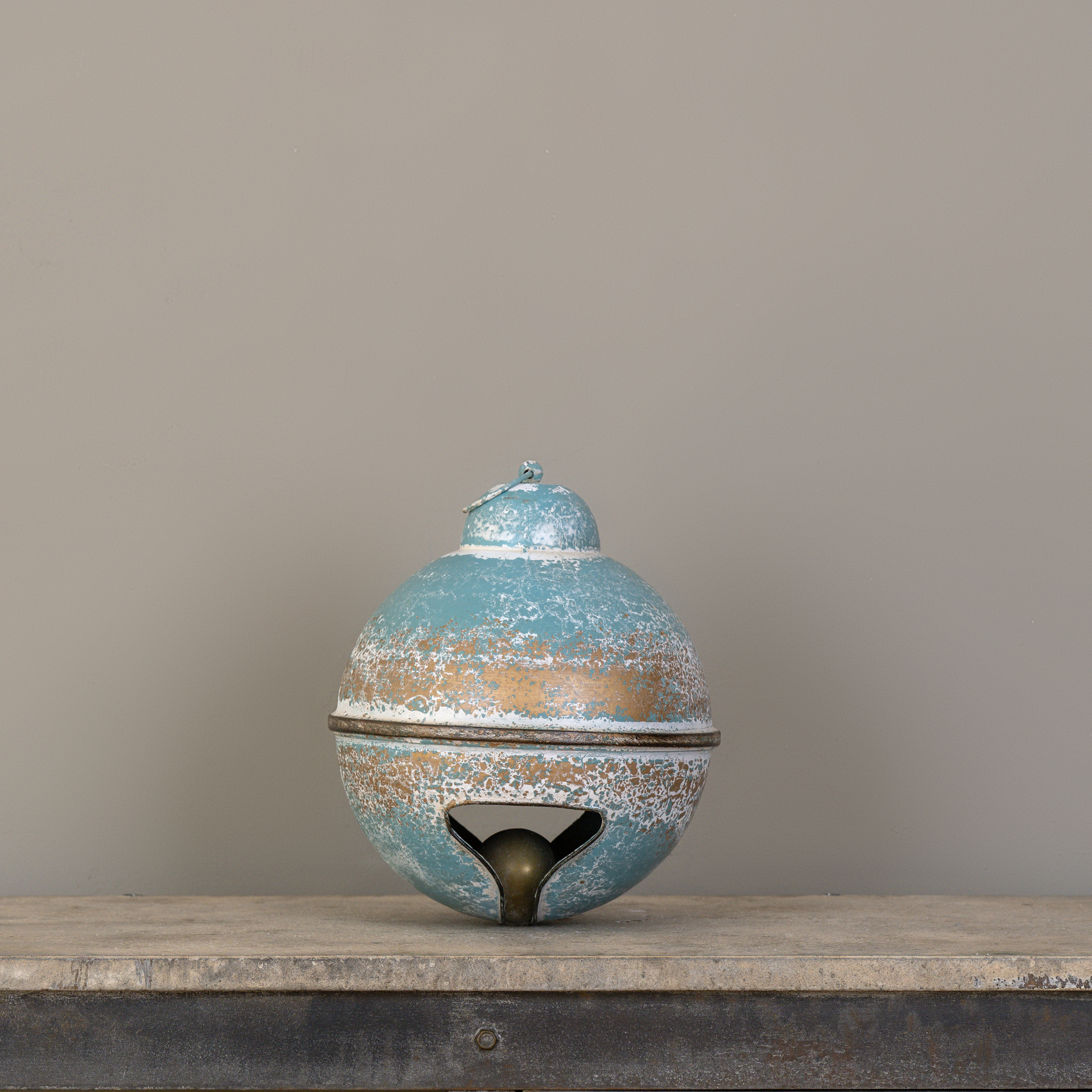 13.25" TEAL & GOLD SLEIGH BELL
