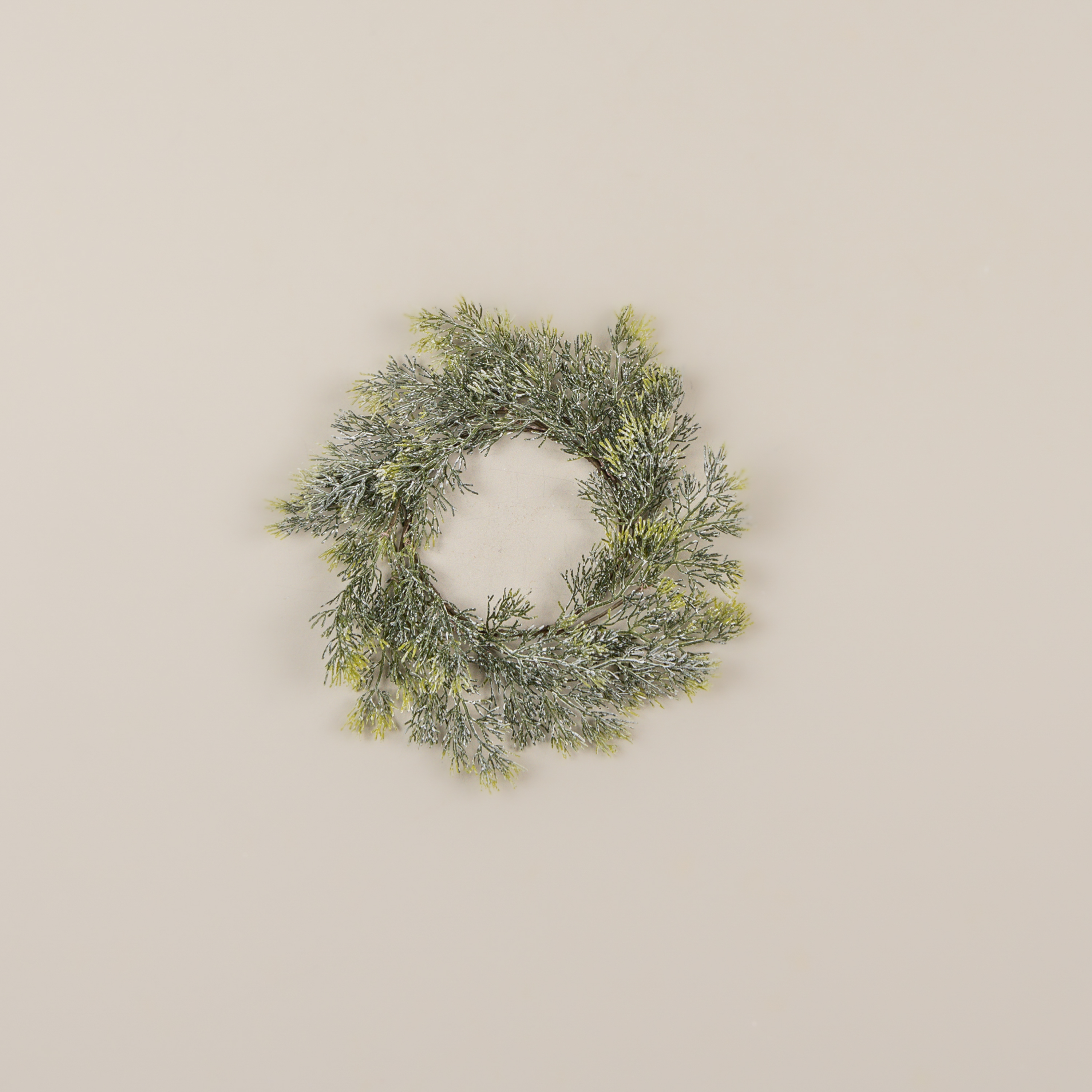 10" SNOW DUSTED PINE CANDLE RING