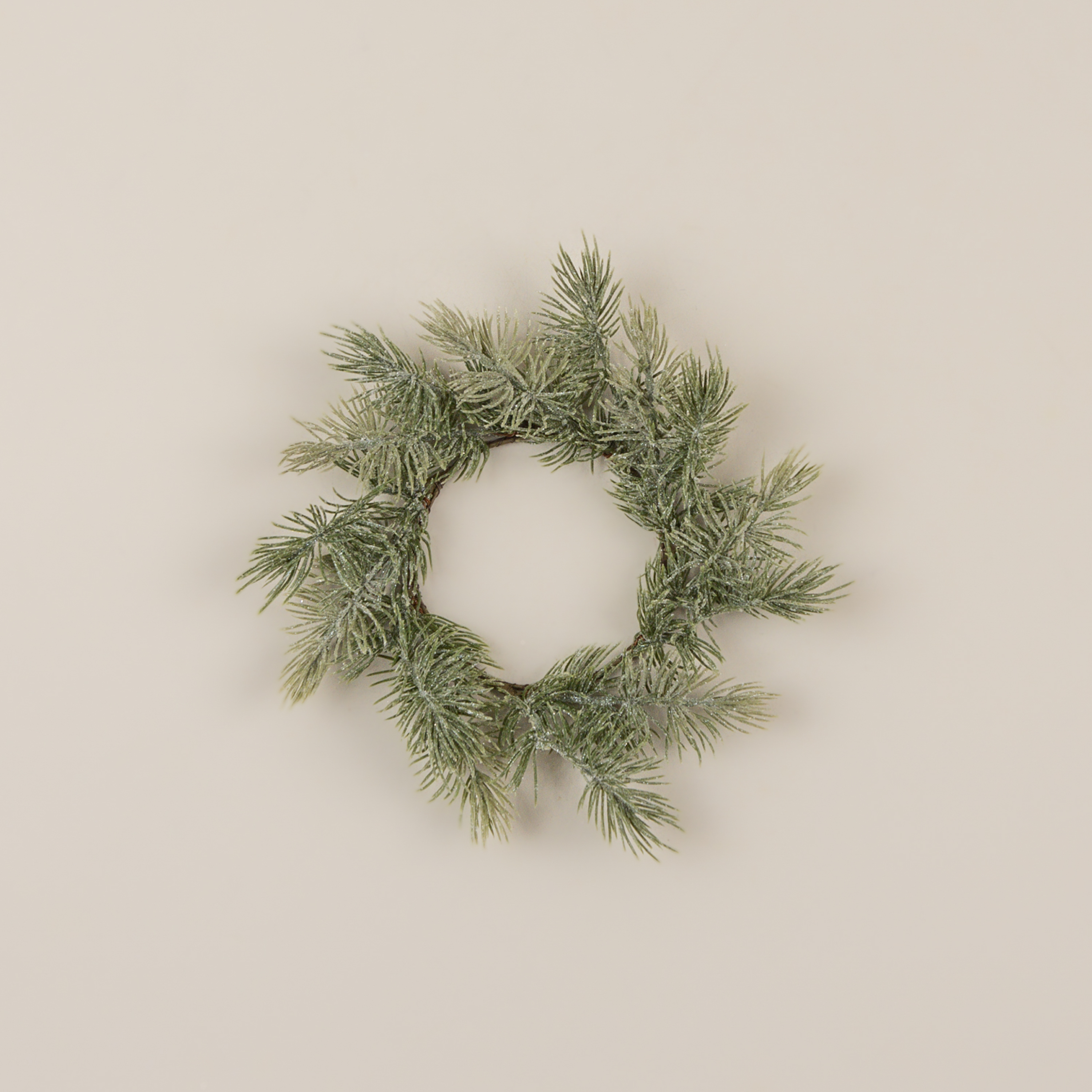 10" GLITTERED JACKSON PINE CANDLE RING
