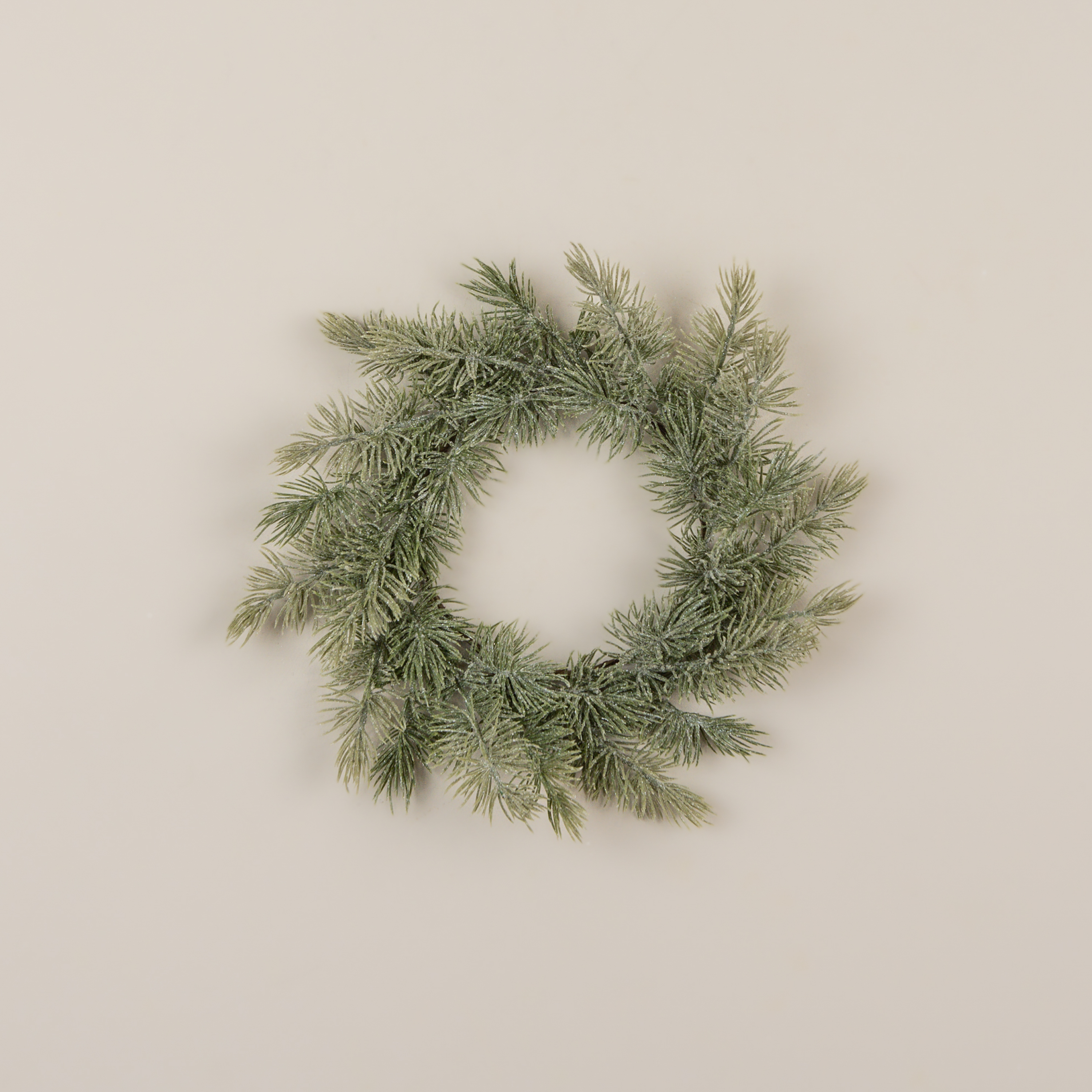 14" GLITTERED JACKSON PINE CANDLE RING