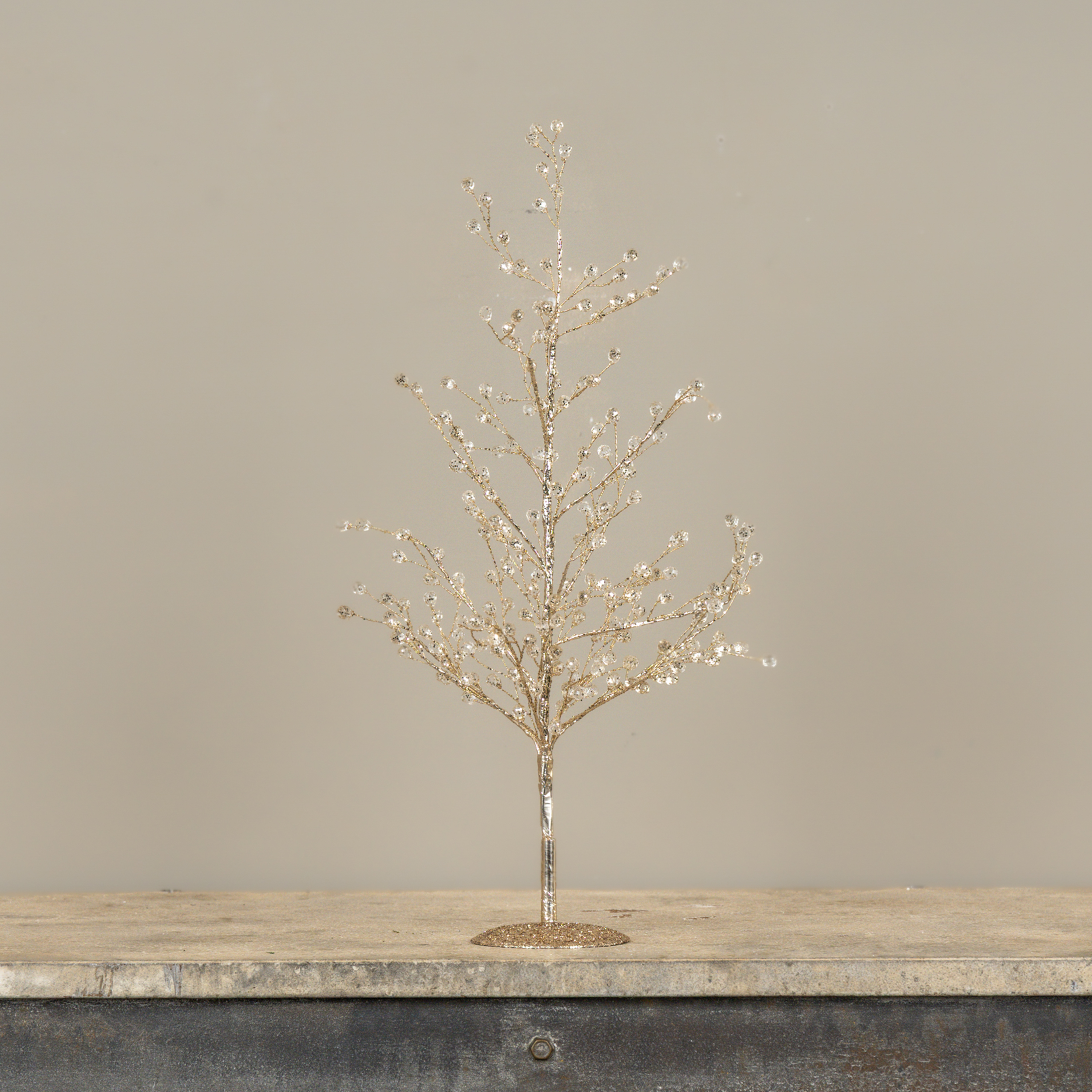 19" GOLD CRYSTAL TREE