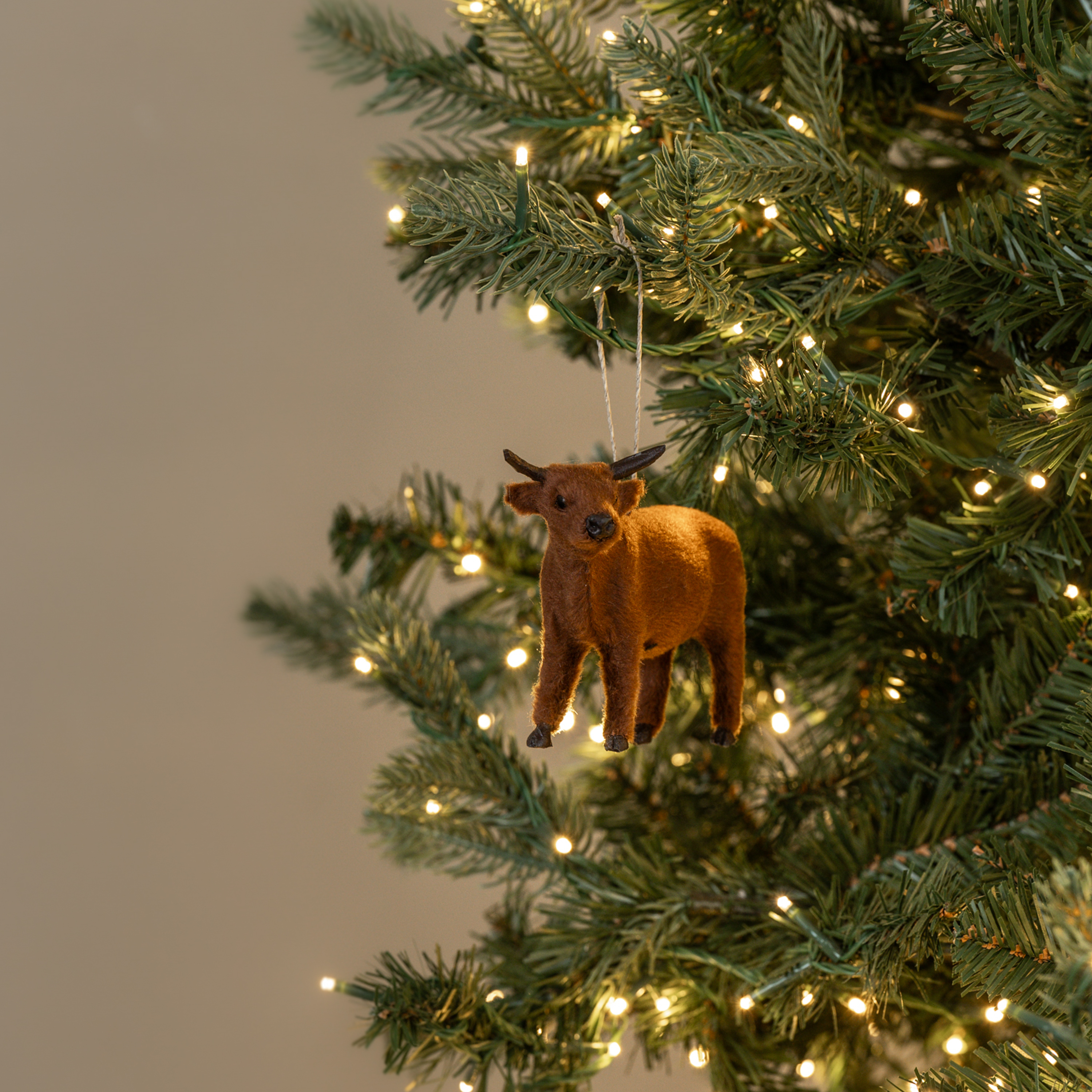 3.75" STANDING BROWN OX ORNAMENT