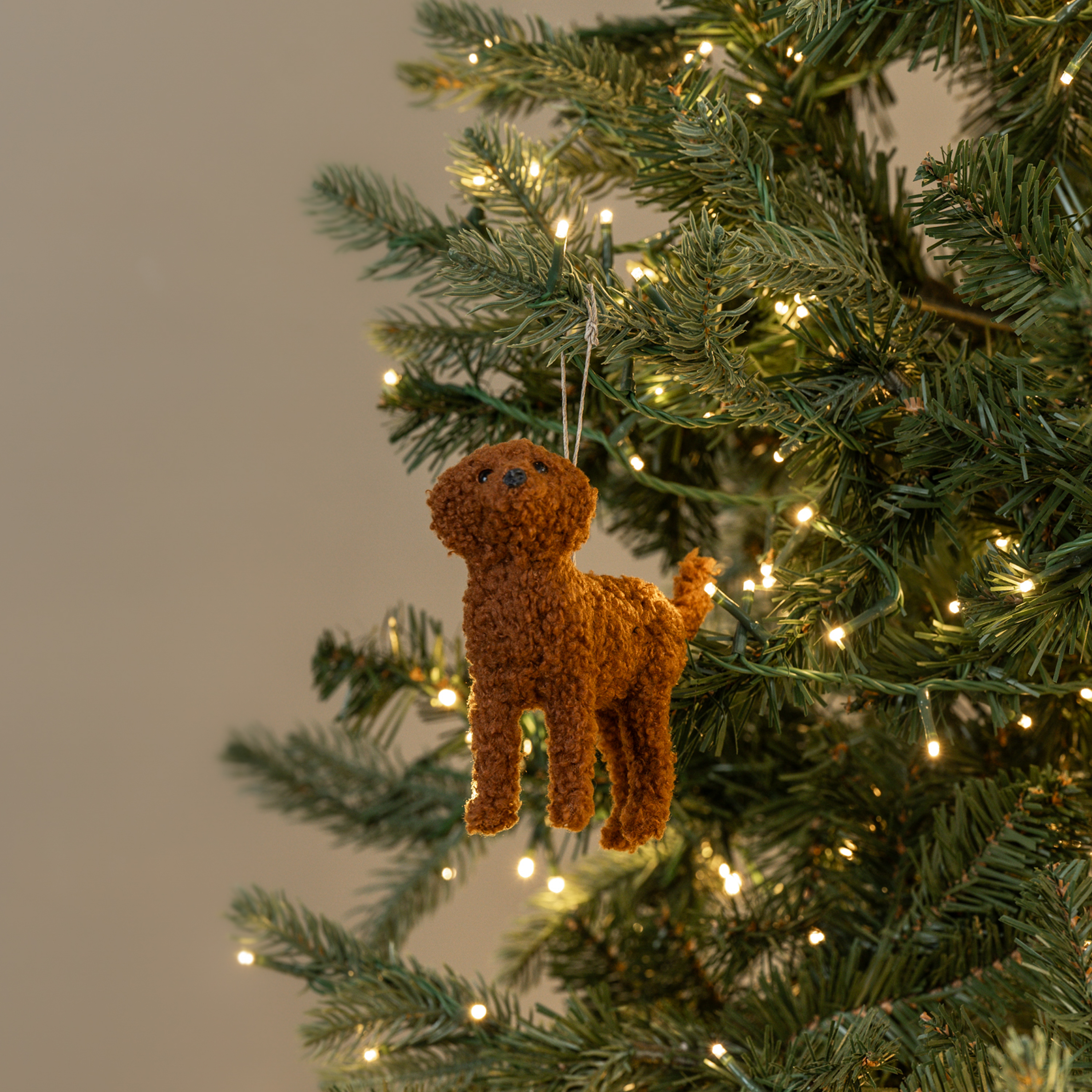 4.75" BROWN LABRADOODLE ORNAMENT