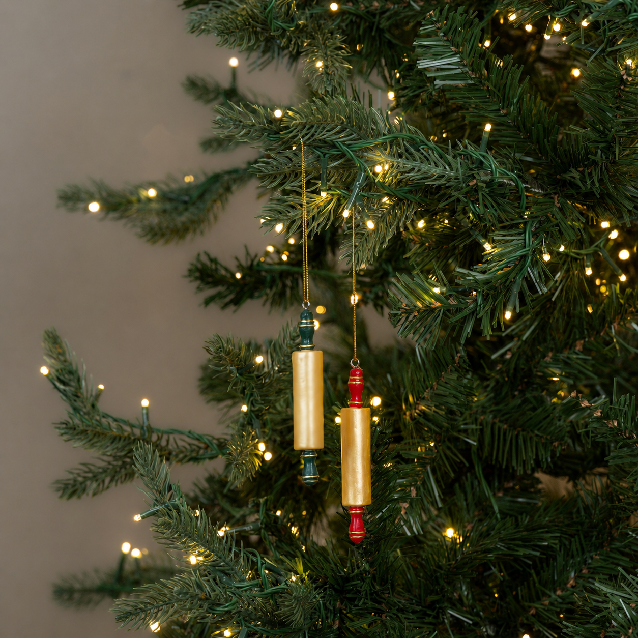 SET/ 2 ROLLING PIN ORNAMENTS