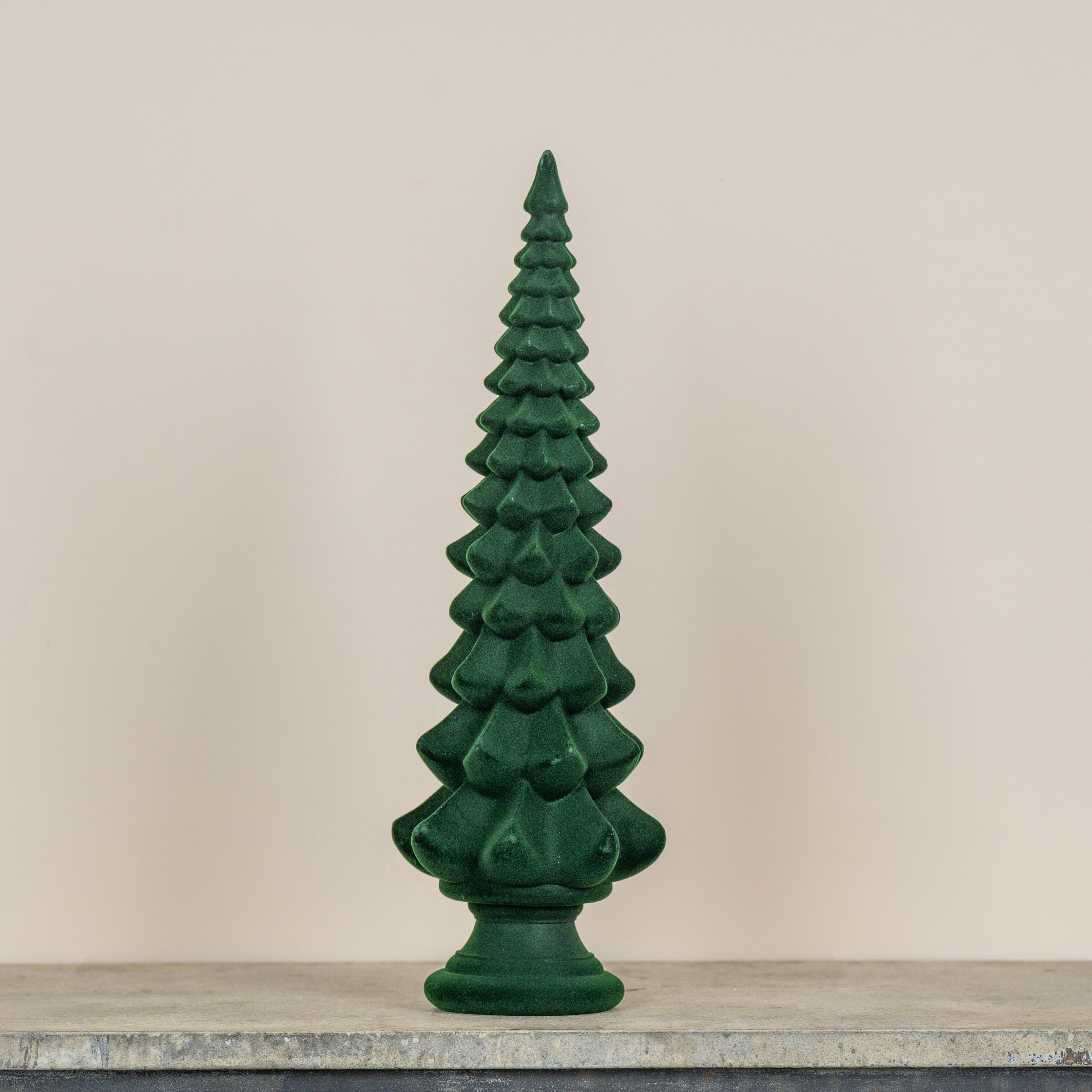 19" GREEN FLOCKED TREE