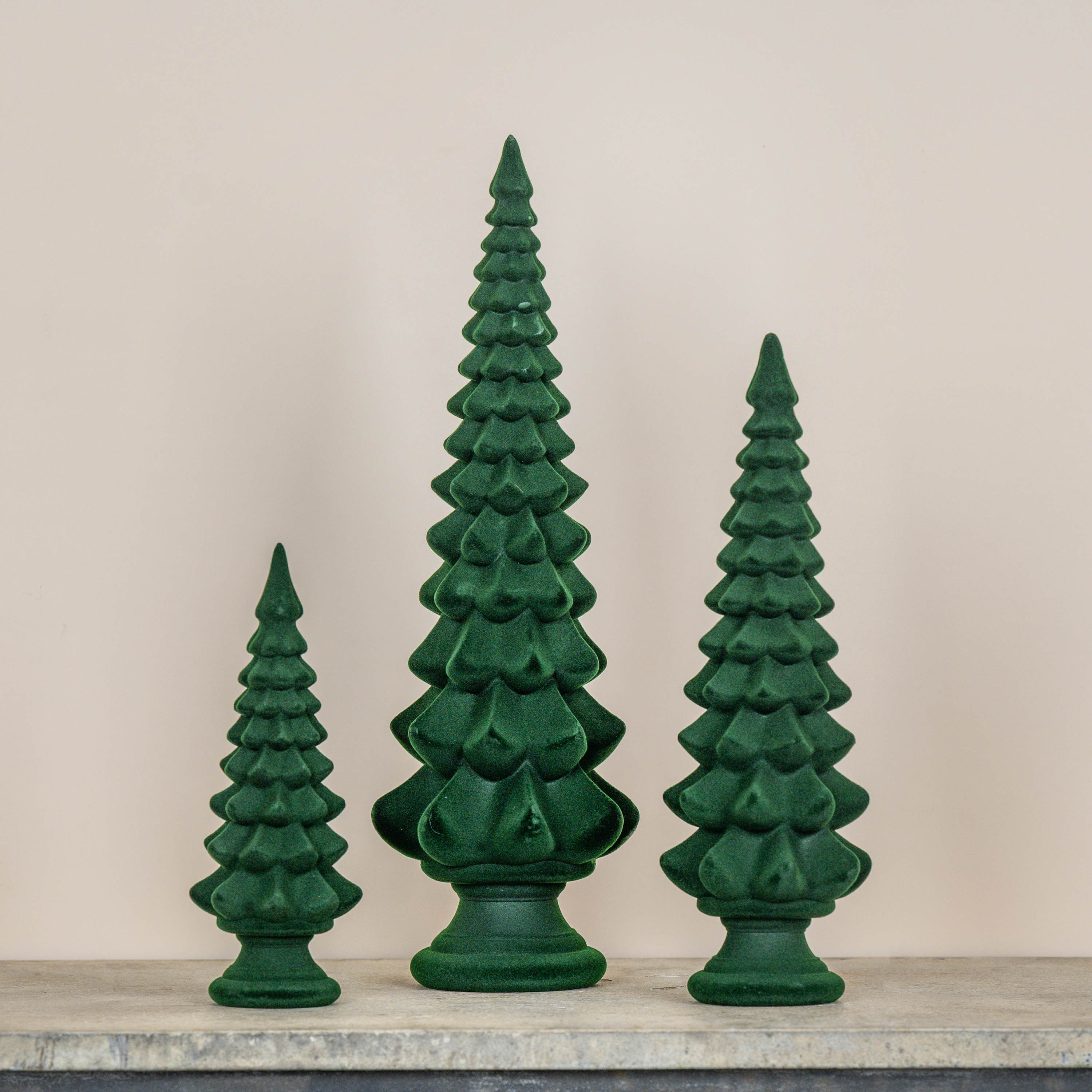 10.25" GREEN FLOCKED TREE