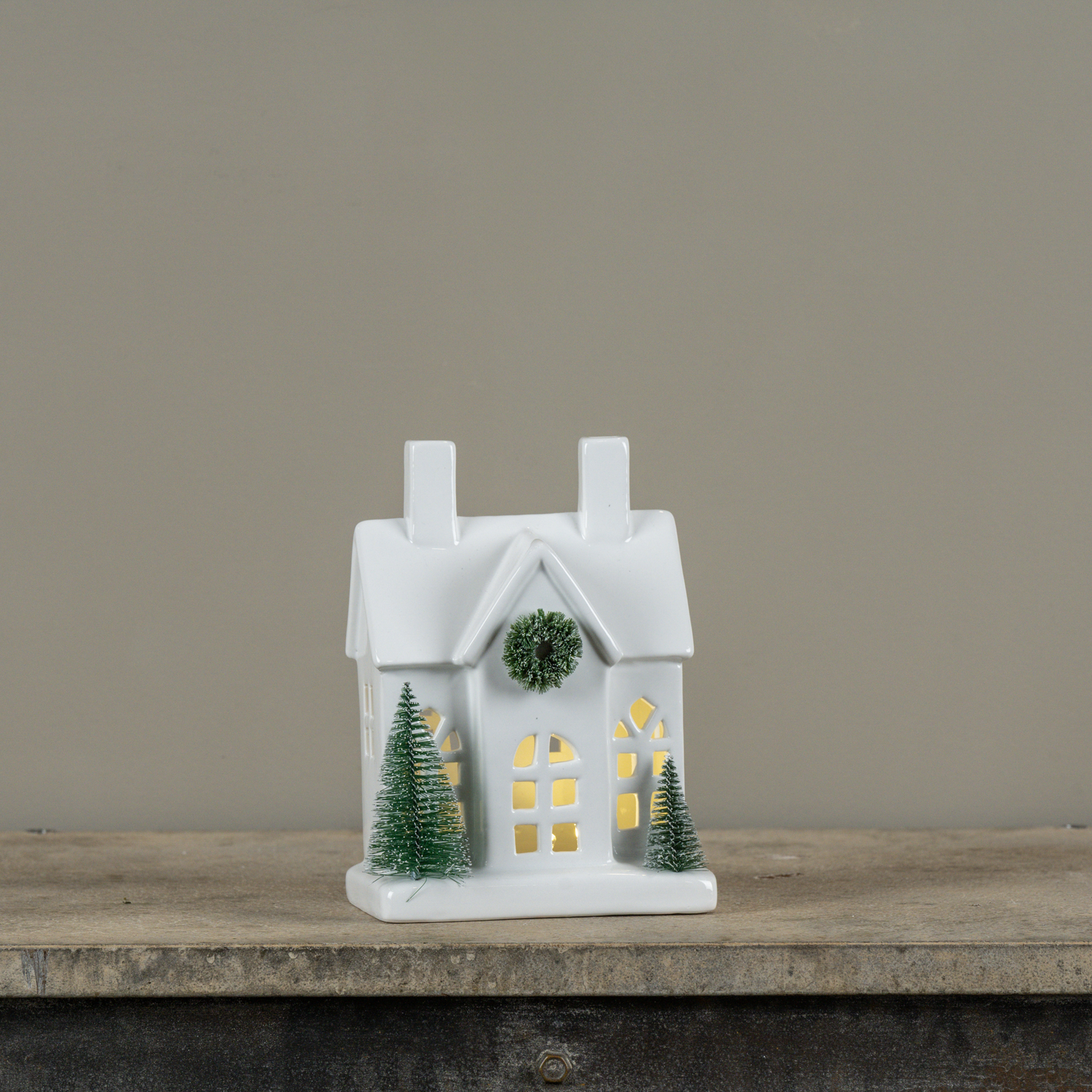 7.5" LIGHTED CERAMIC HOLIDAY HOUSE