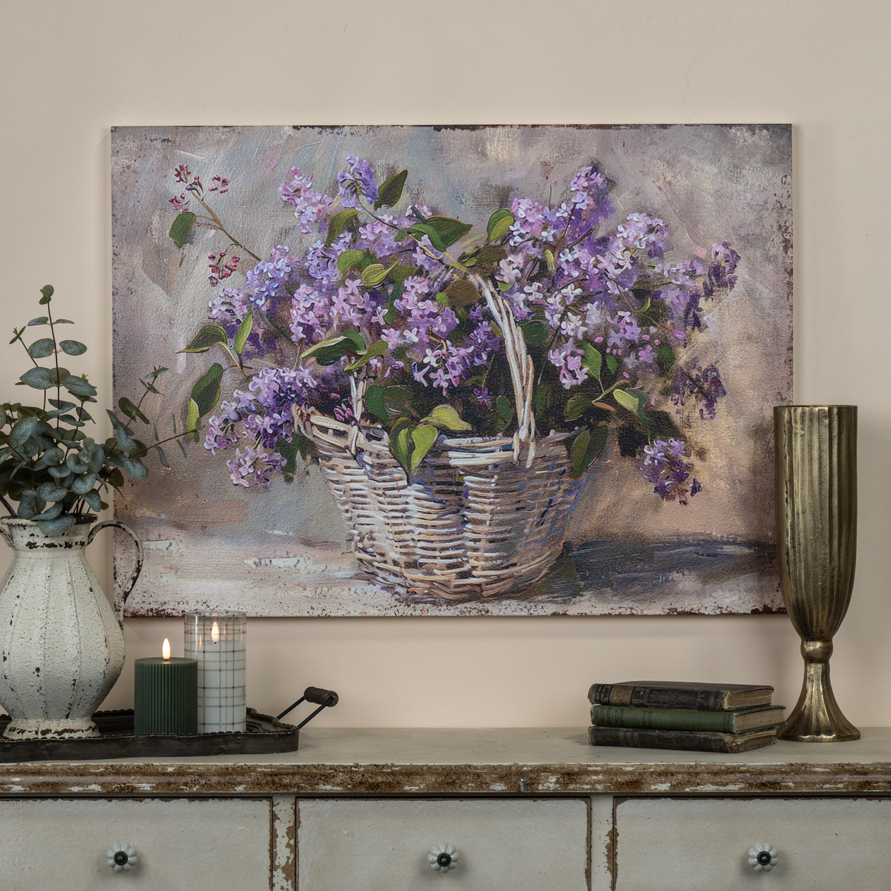 33" PURPLE LILAC BASKET SIGN