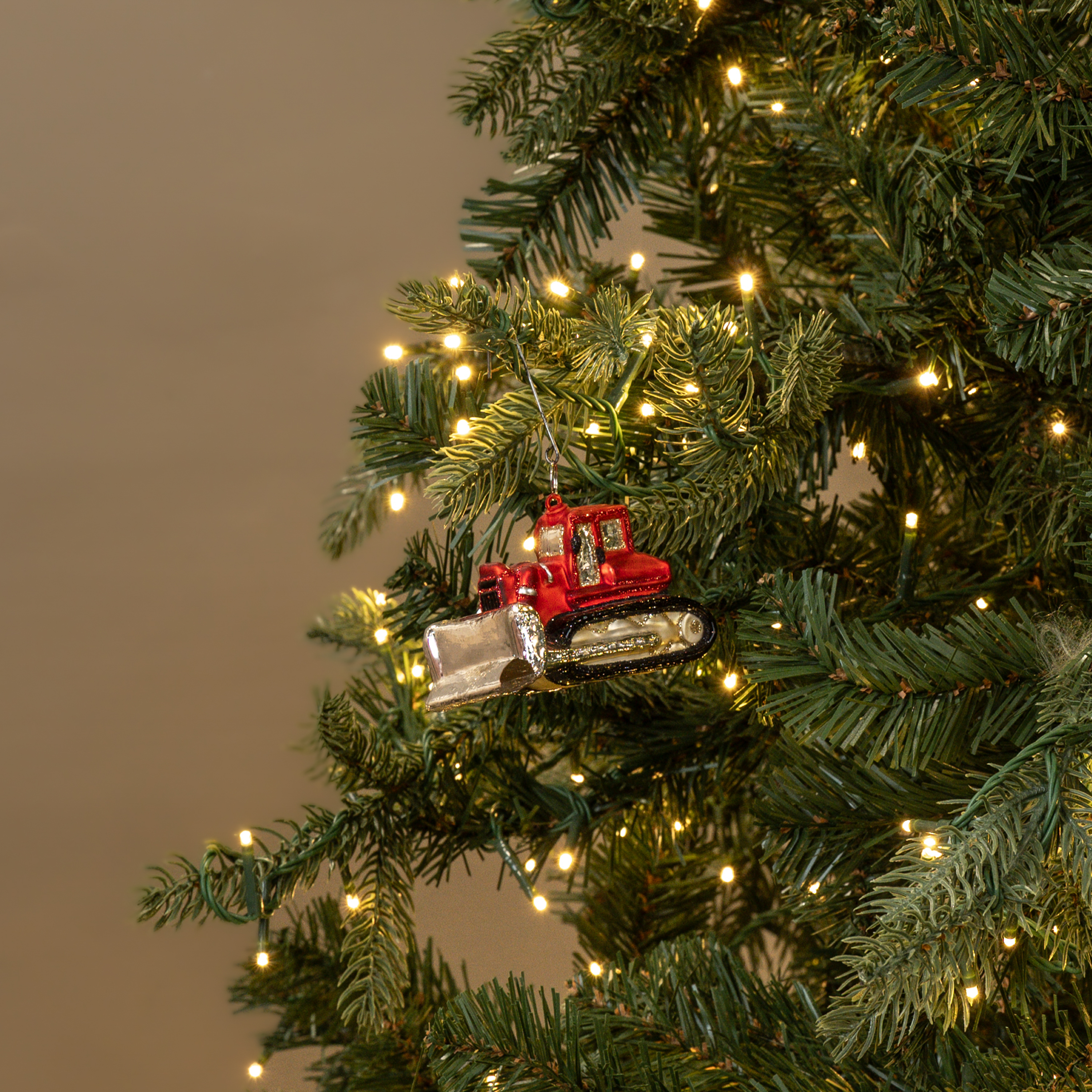 RED EXCAVATOR ORNAMENT