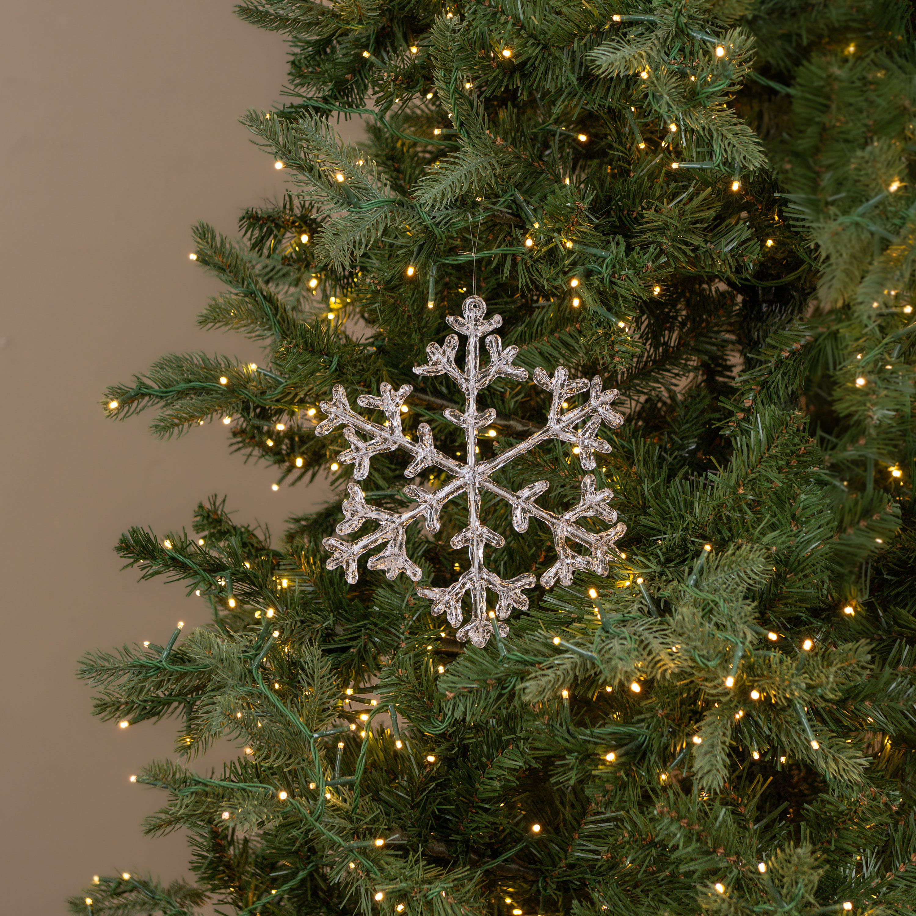 8.5" SILVER FUSED SNOWFLAKE ORNAMENT