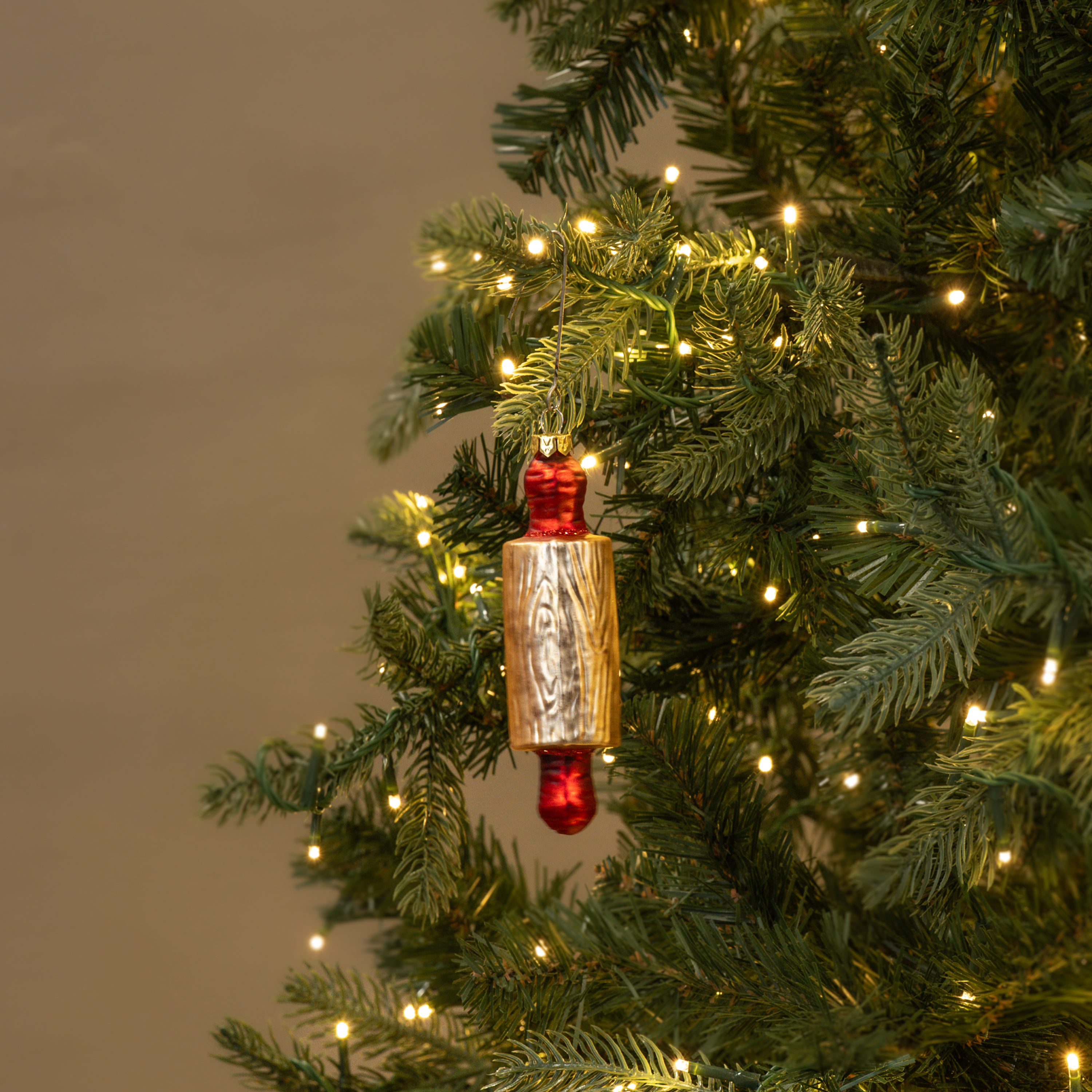 GLITTERED ROLLING PIN ORNAMENT