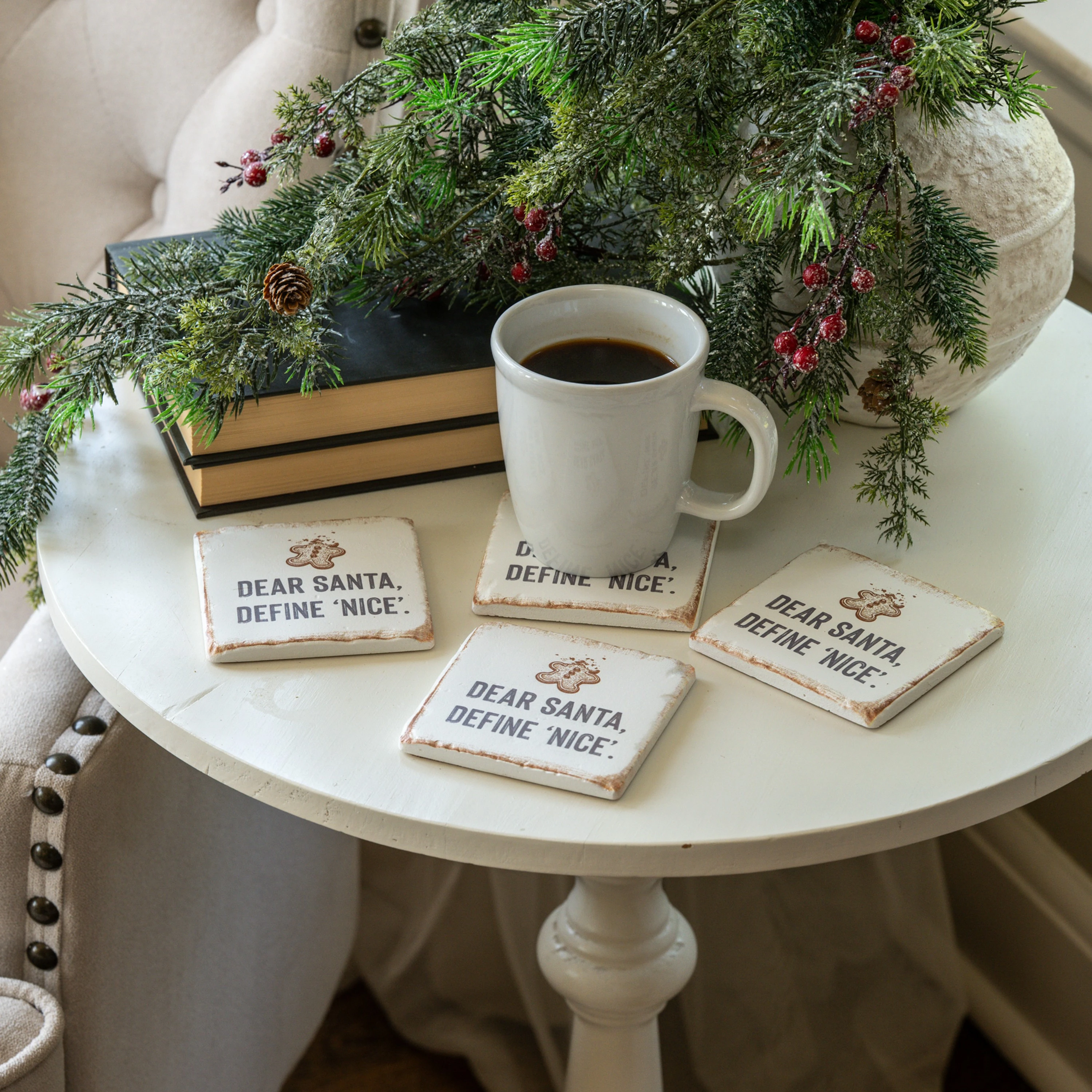SET/4 DEAR SANTA COASTERS
