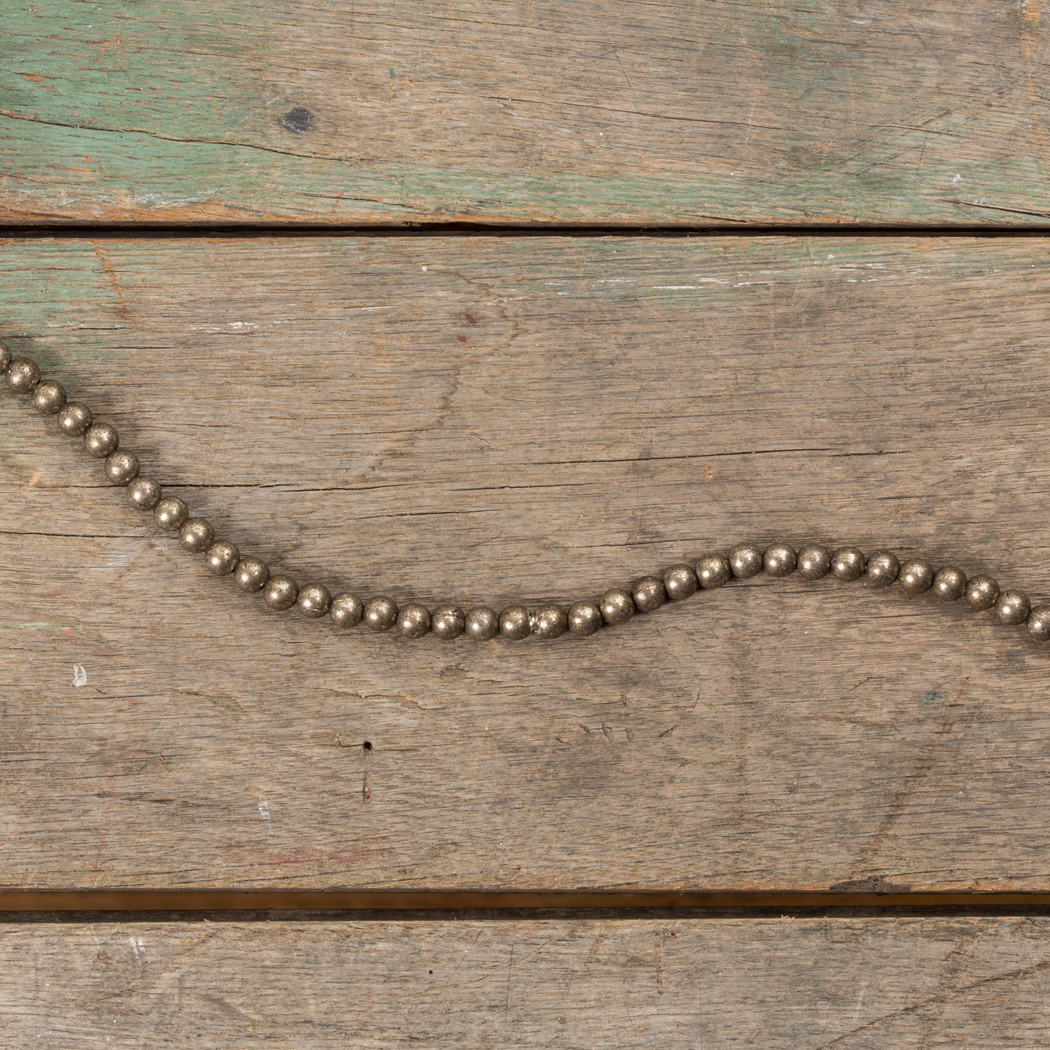 LARGE AGED SILVER BEAD GARLAND