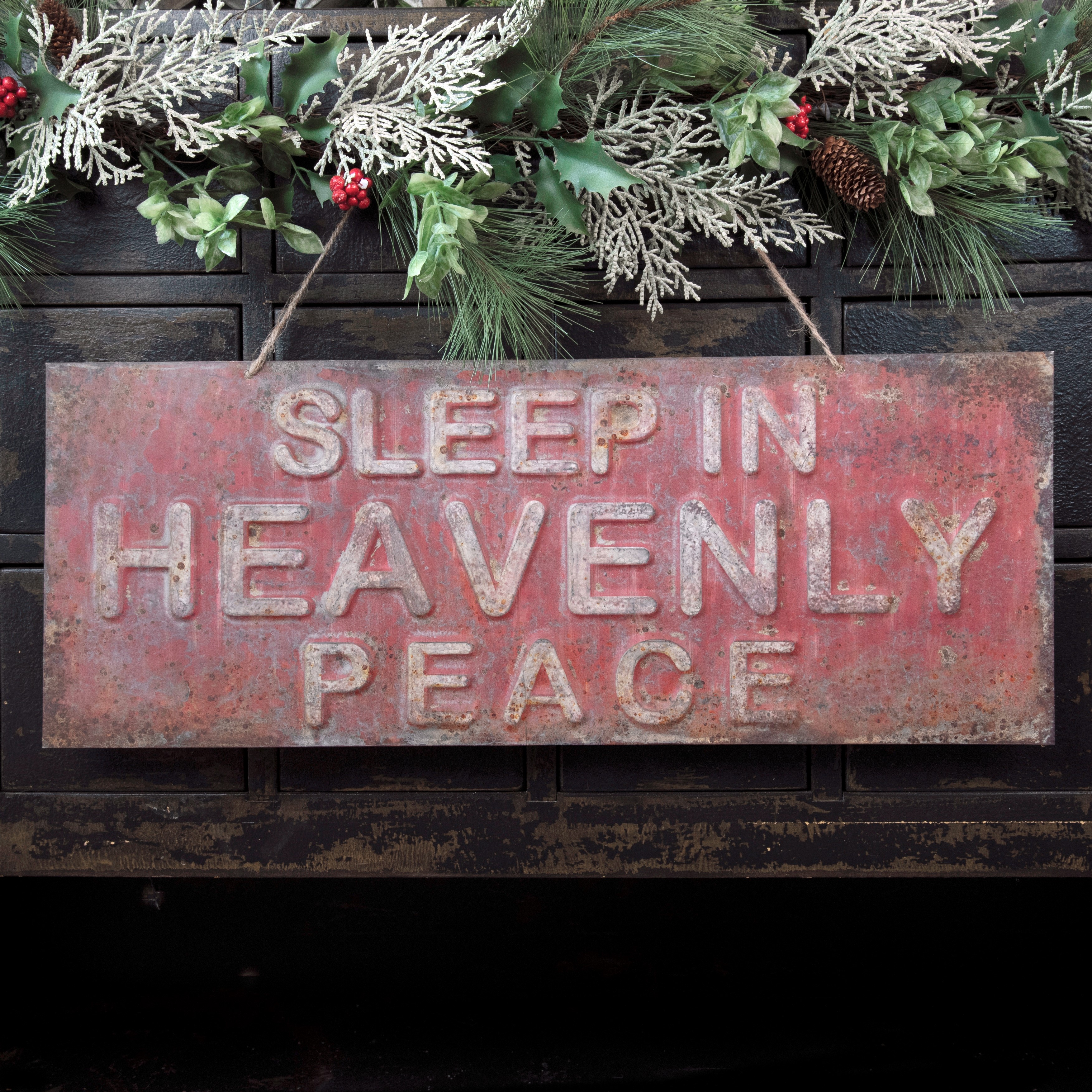 RED SLEEP IN HEAVENLY PEACE SIGN