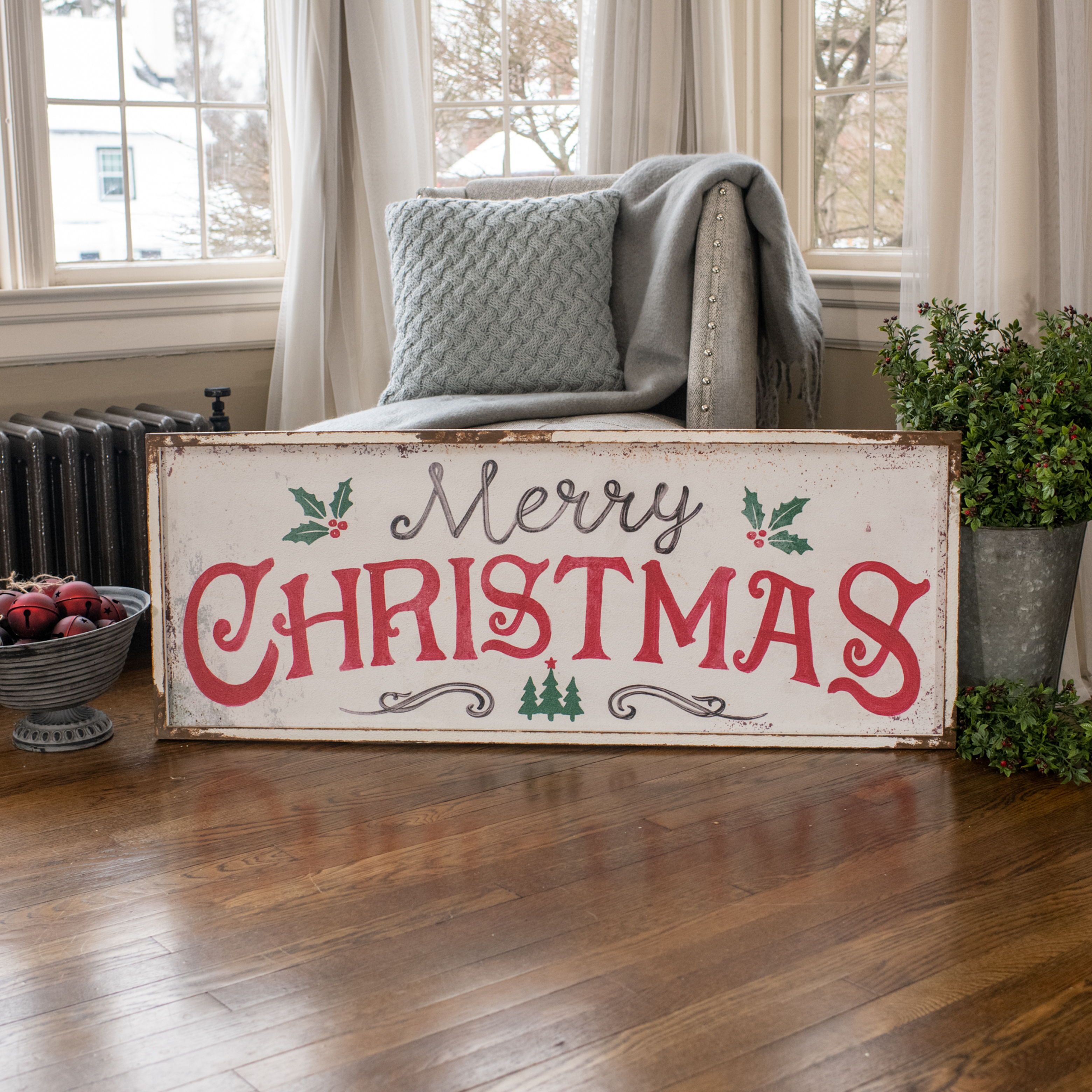 RED & GREEN MERRY CHRISTMAS SIGN