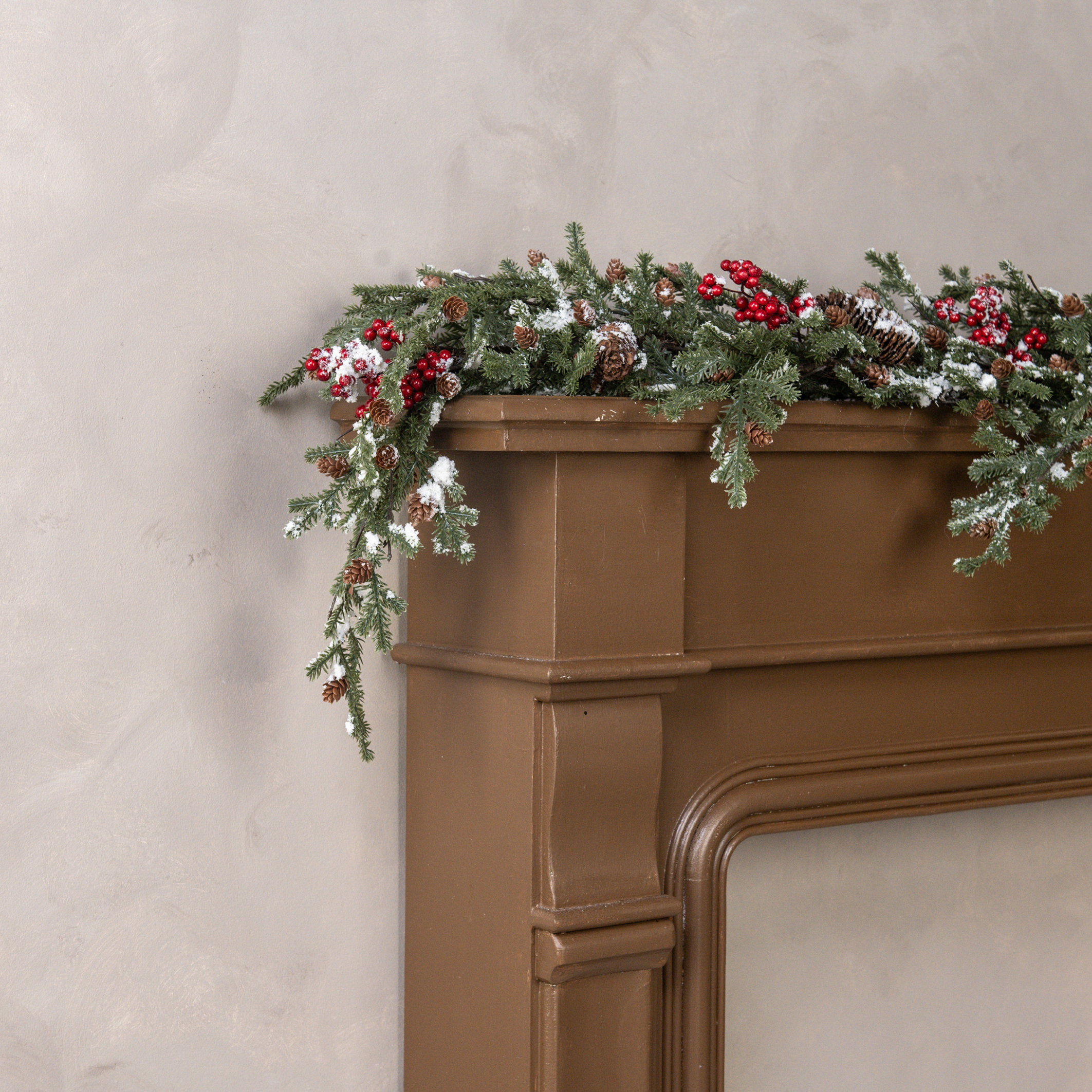 5' SNOWY PINE & PINECONES GARLAND