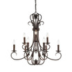 Homestead - Candelabra Chandelier 9 Light Steel in Eclectic style - 32.5 Inches high by 28 Inches wide