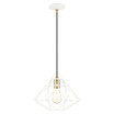 Geometric Shade - One Light Mini Pendant in Contemporary Style - 13.5 Inches wide by 13 Inches high