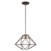 Geometric Shade - One Light Mini Pendant in Contemporary Style - 13.5 Inches wide by 13 Inches high