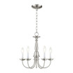 Home Basics - 5 Light Chandelier in Farmhouse Style - 17.5 Inches wide by 15 Inches high