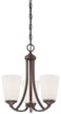 Overland Park - Mini Chandelier 3 Light Brushed Nickel in Transitional Style - 15.75 inches tall by 16 inches wide