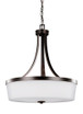 Sea Gull Lighting-Hettinger-100W Three Light Pendant in Transitional Style-19 Inch wide by 22.25 Inch high