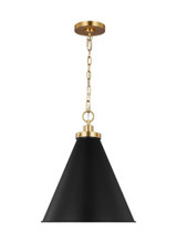 Generation Lighting-Wellfleet-1 Light Medium Cone Pendant in Transitional Style-15.63 Inch Wide by 19 Inch Tall