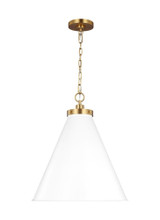 Generation Lighting-Wellfleet-1 Light Large Cone Pendant in Transitional Style-19.5 Inch Wide by 22.63 Inch Tall