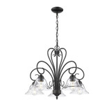 Homestead - Nook Chandelier 5 Light Steel in Eclectic style - 22 Inches high by 25 Inches wide