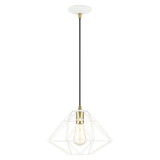 Geometric Shade - One Light Mini Pendant in Contemporary Style - 13.5 Inches wide by 13 Inches high