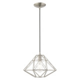 Geometric Shade - One Light Mini Pendant in Contemporary Style - 13.5 Inches wide by 13 Inches high