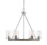 6 Light Chandelier In Mid-Century Modern Style-25.13 Inches Tall and 27 Inches Wide