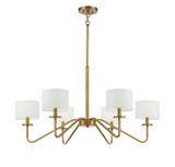 6 Light Chandelier In Mid-Century Modern Style-18 Inches Tall and 42 Inches Wide