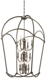 Jupiter's Canopy - Twelve Light 3-Tier Pendant in Transitional Style - 42.5 inches tall by 25 inches wide