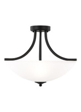 Sea Gull Lighting-Geary-3 Light Small Semi-Flush Convertible Pendant in Transitional Style-18.63 Inch wide by 16.38 Inch high