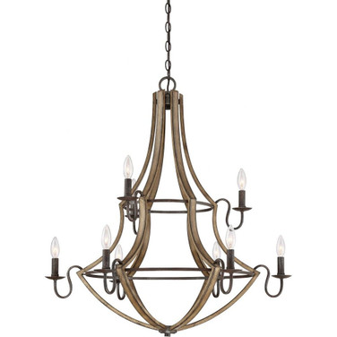 Shire 2 Tier Chandelier 9 Light Steel