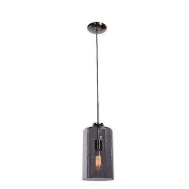 Simplicite-One Light Smoked Glass Pendant-7 Inches Wide By 11 Inches Tall