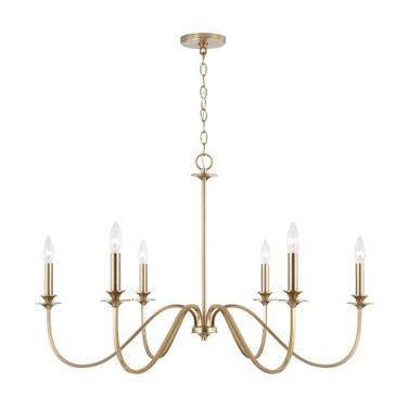 Weston - 6 Light Chandelier In Minimalist Style-23.5 Inches Tall and 38 Inches Wide